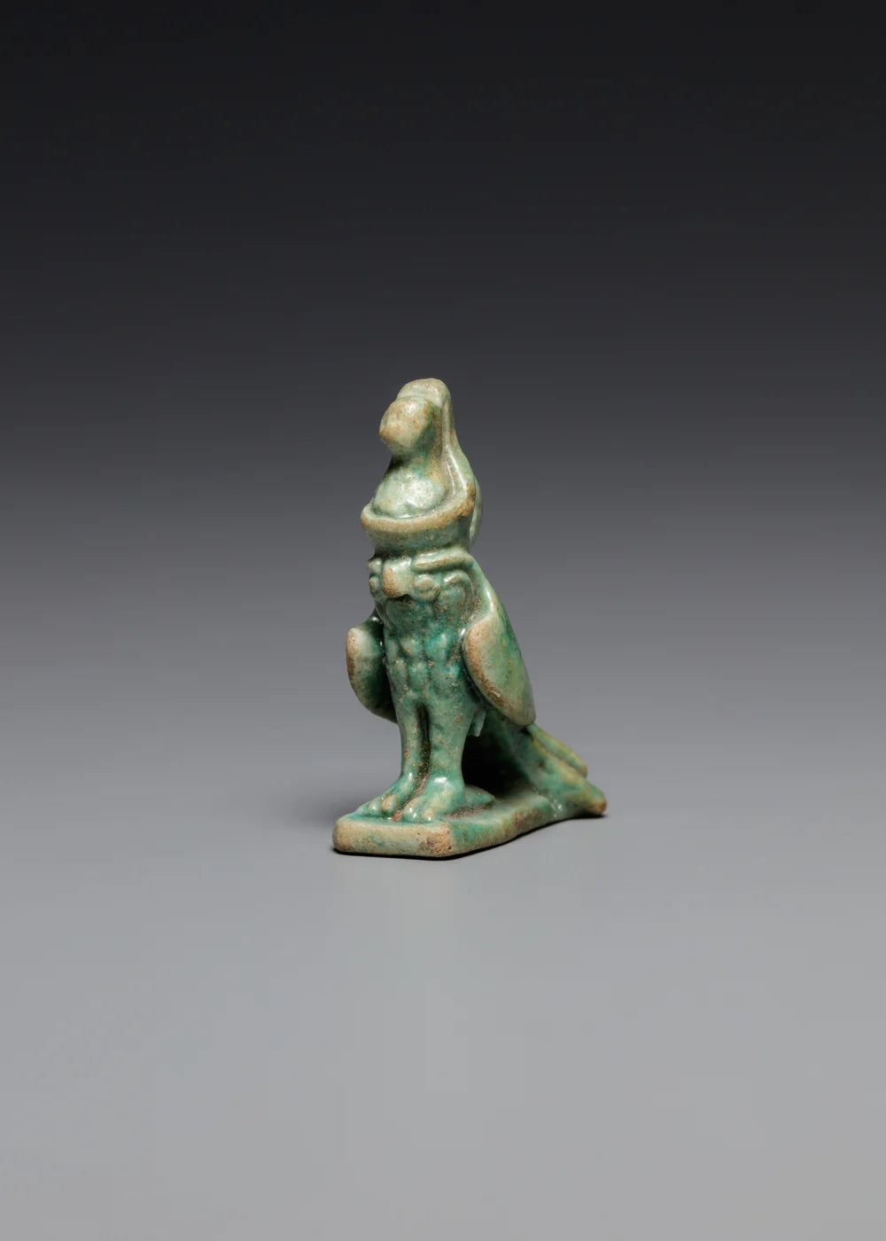 Horus falcon; faience.