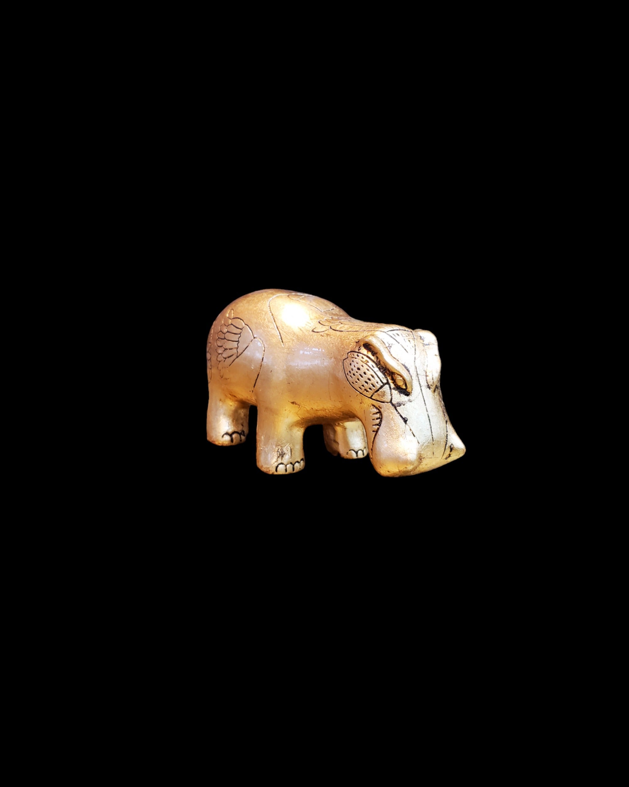 24k Gold Hippopotamus Statue