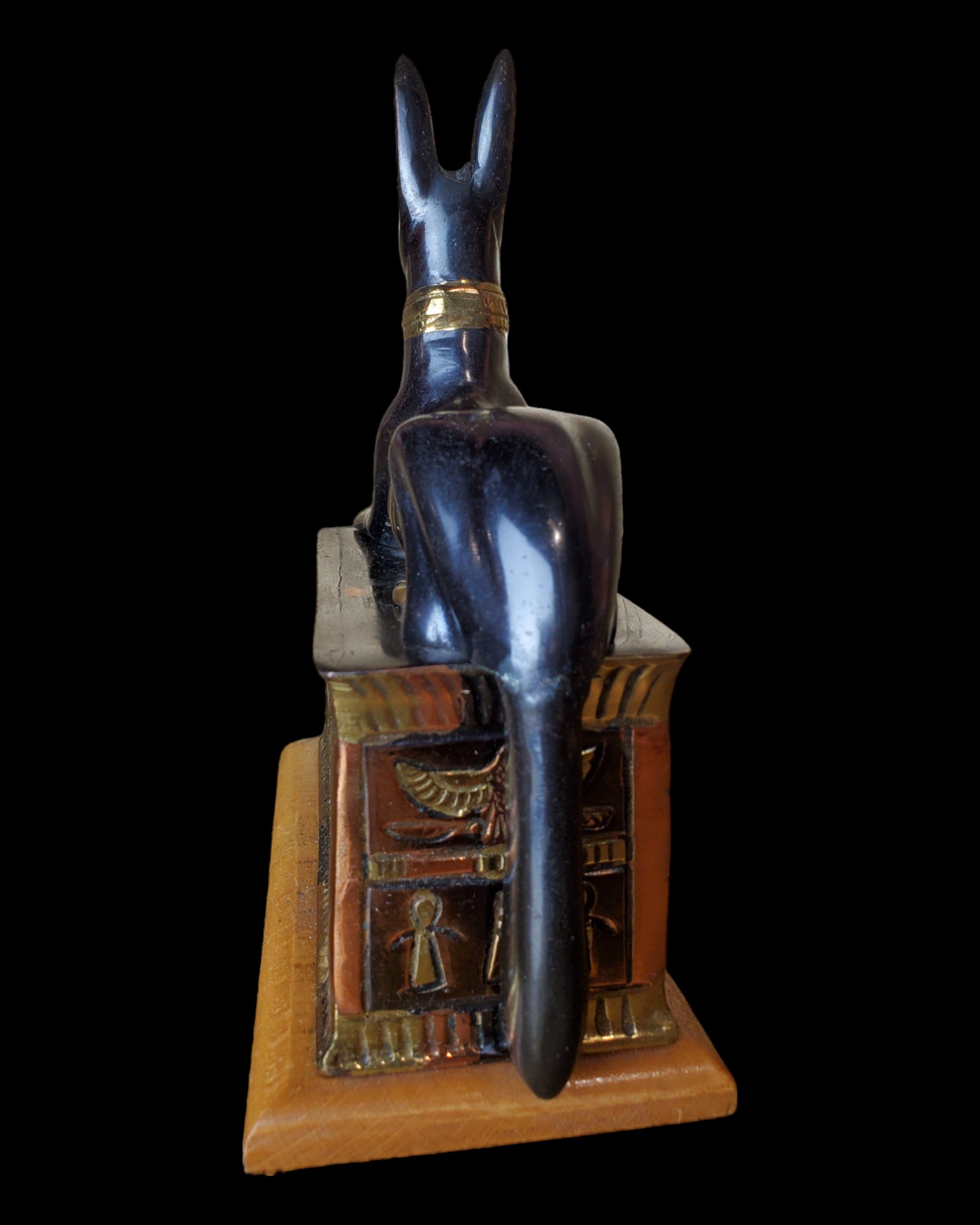 Anubis On Sarcophagus Statue - Made in Egypt