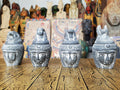 Hand-Carved Egyptian Canopic Jars - Set of 4, 7 cm