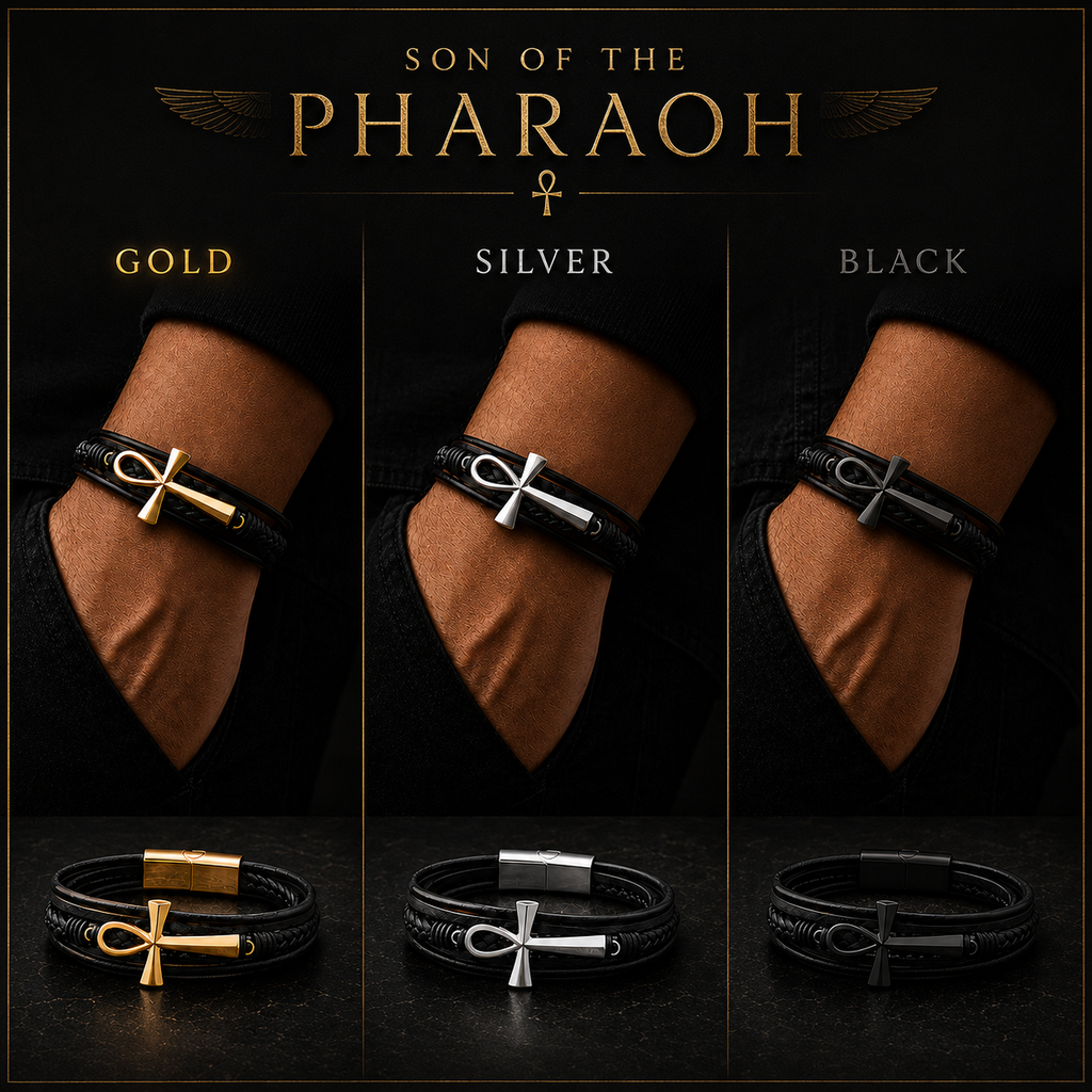 Ankh Braided Leather Bracelet