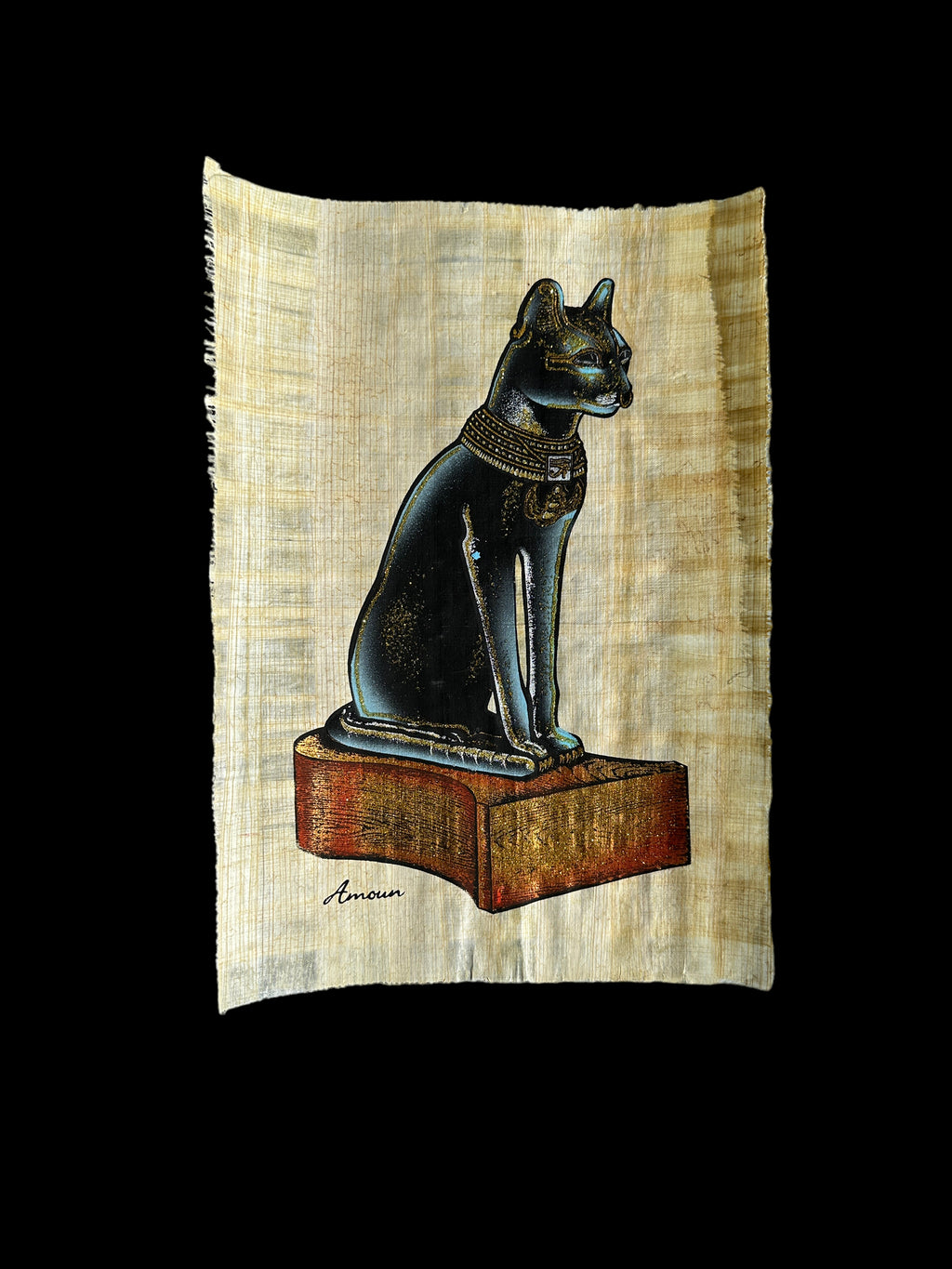 Bastet Papyrus Painting - 20 × 30 cm