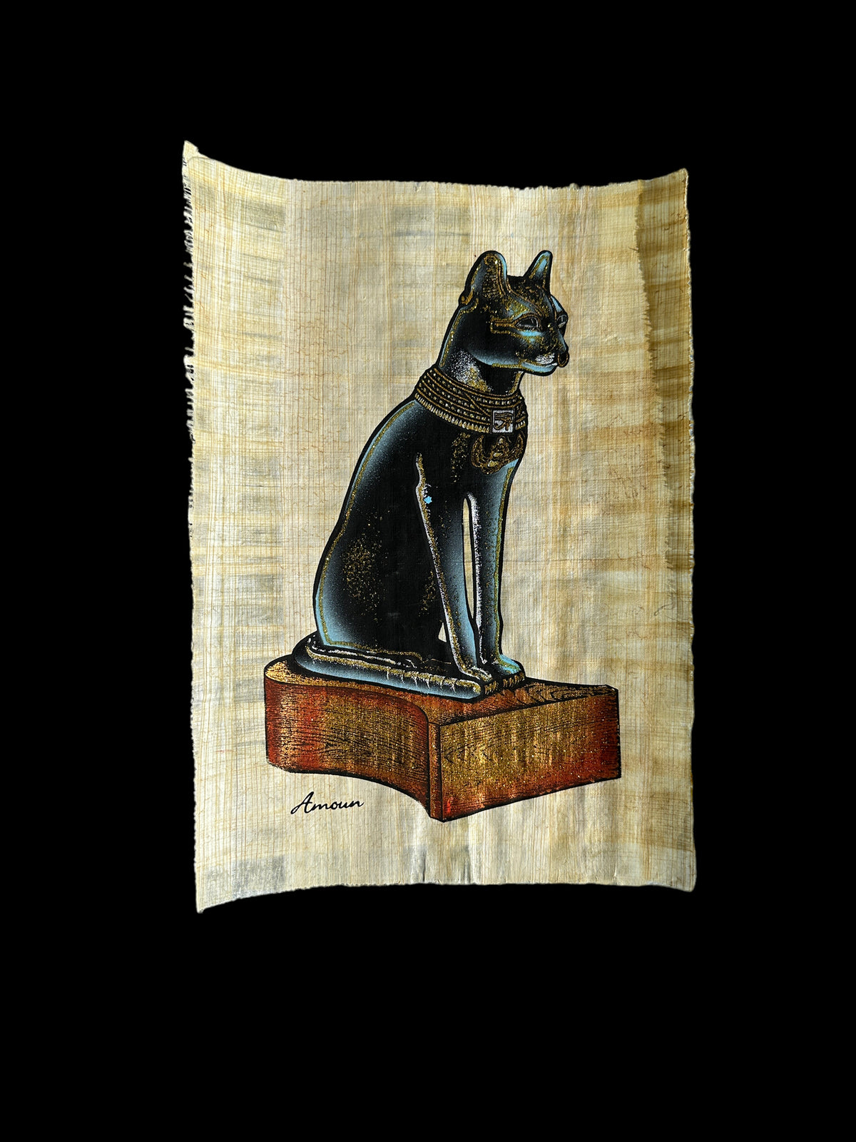 Bastet Papyrus Painting - 20 × 30 cm