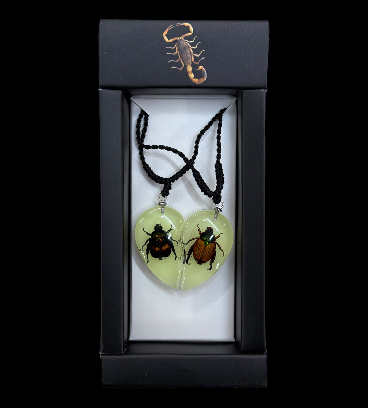 Beetle Yin Yang Glow Necklace Set