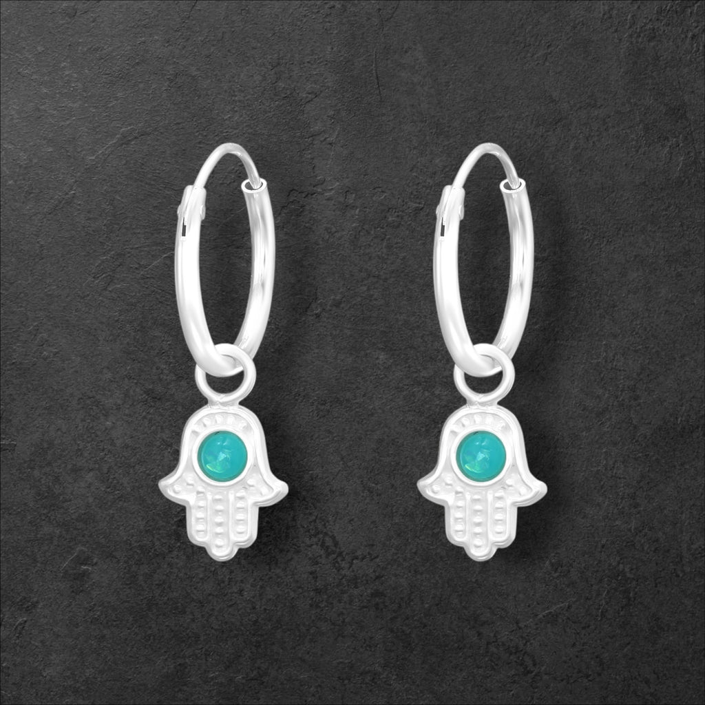 Hamsa Hoop Earrings