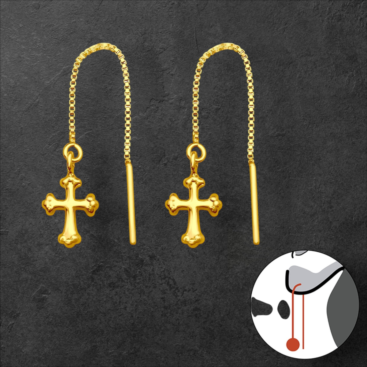 Dangling Cross Earrings