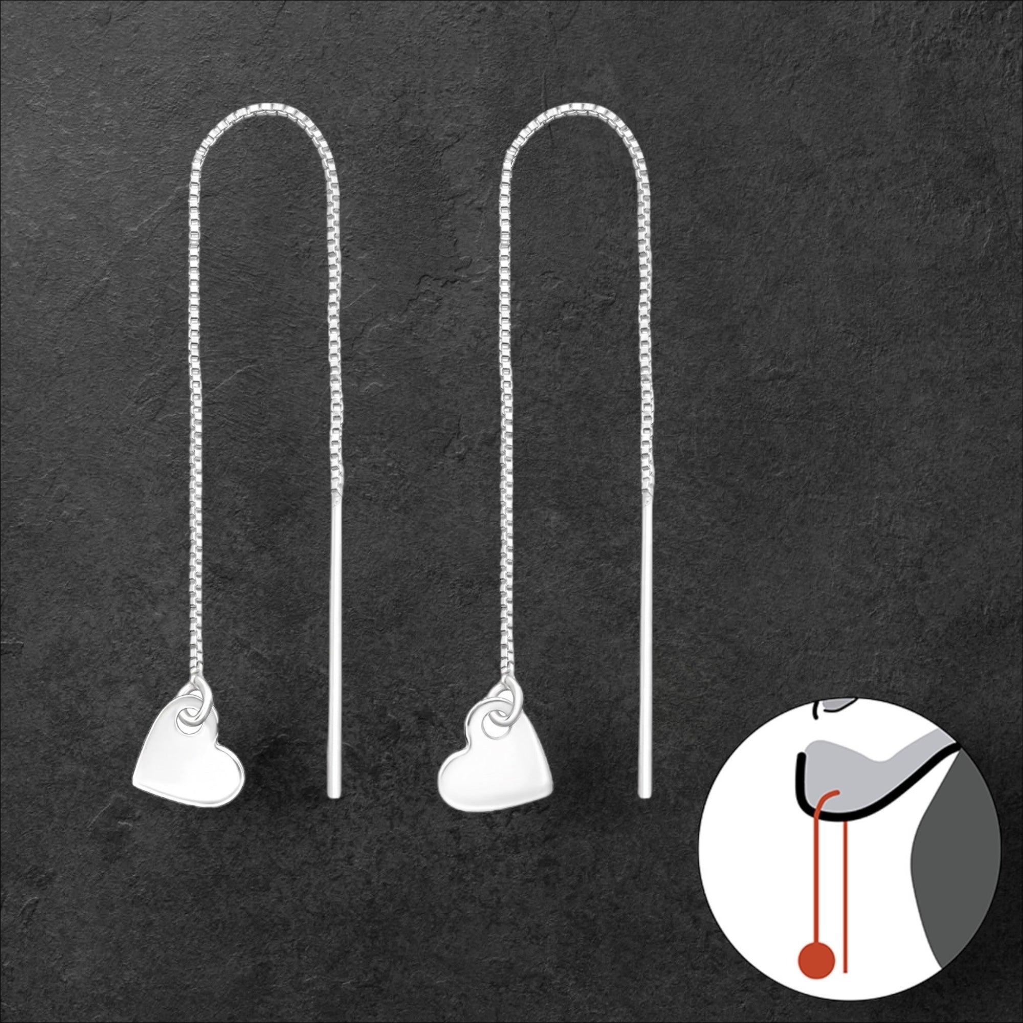 Dangling Heart Earrings