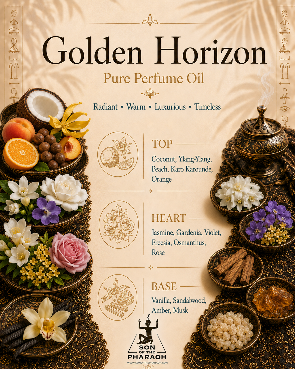 Golden Horizon Perfume Oil - Romantic • Creamy • Floral • Golden