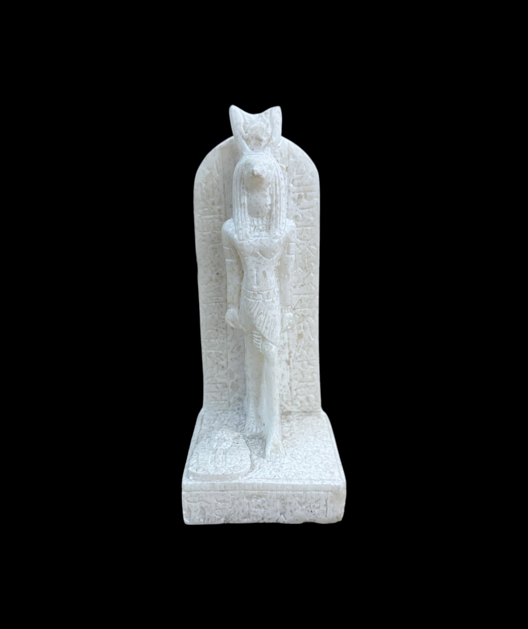 Thoth with Hieroglyphic Stela Alabaster Statue