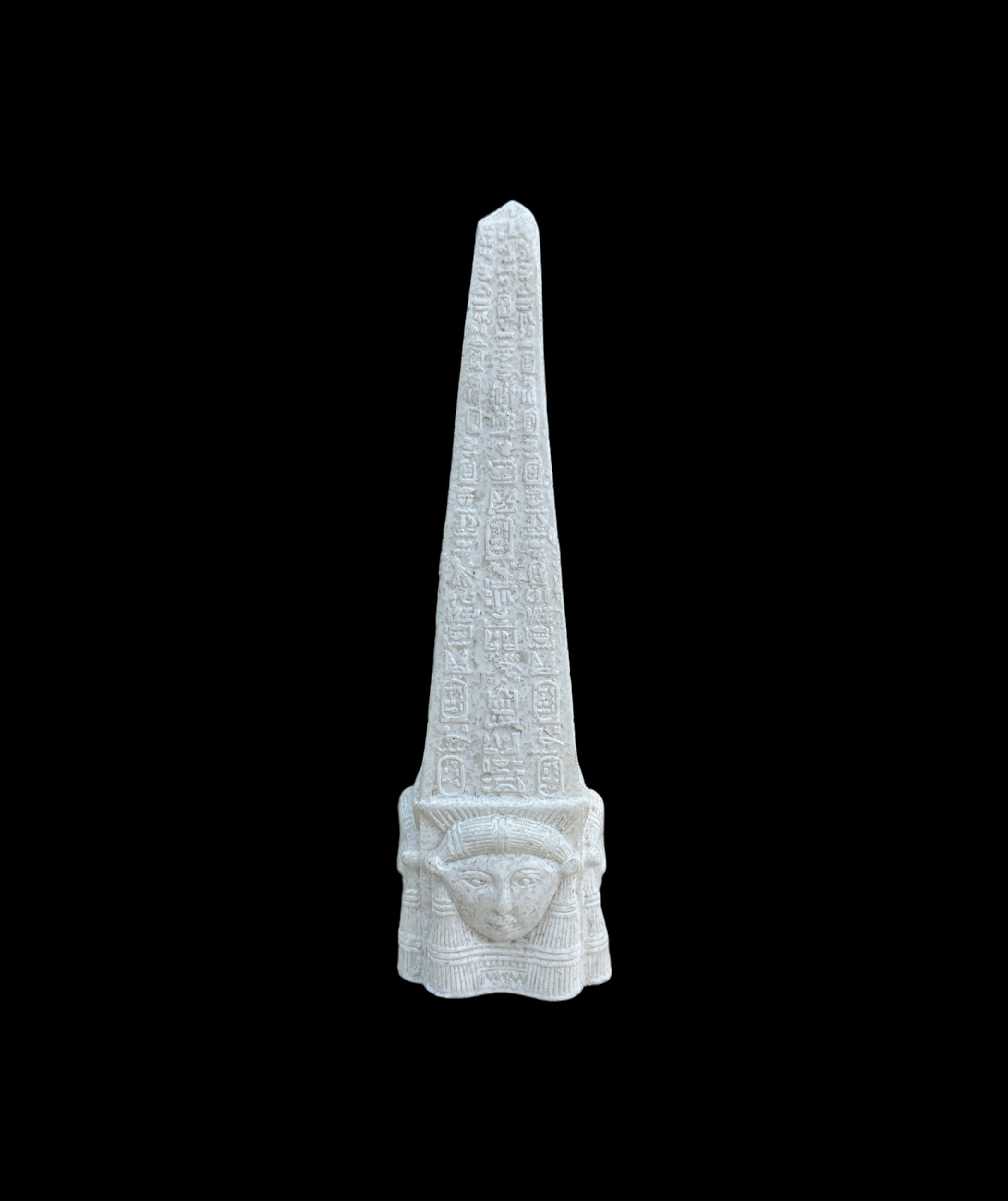 Alabaster Hathor Obelisk Statue - Made in Egypt