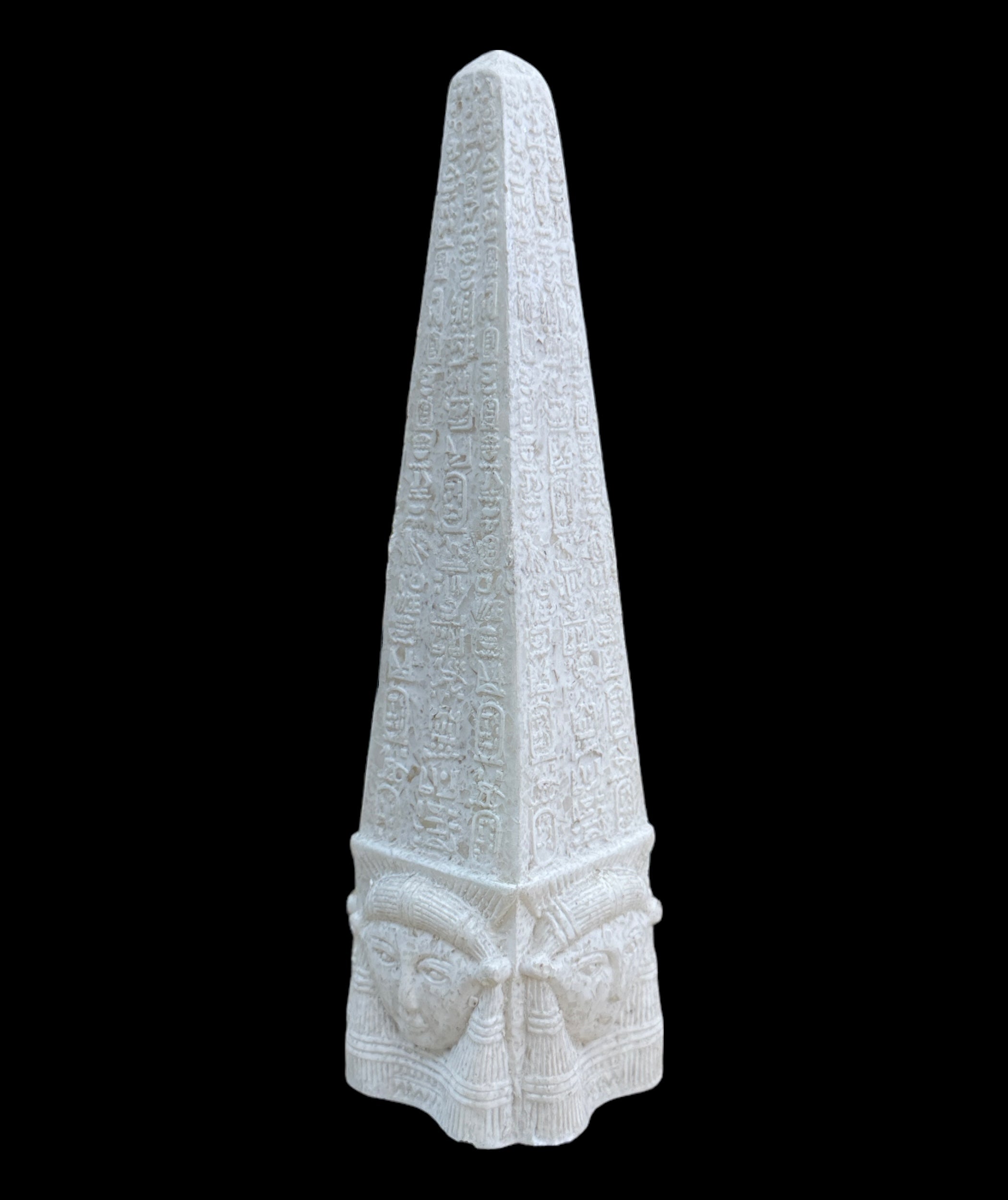 Alabaster Hathor Obelisk Statue - Made in Egypt