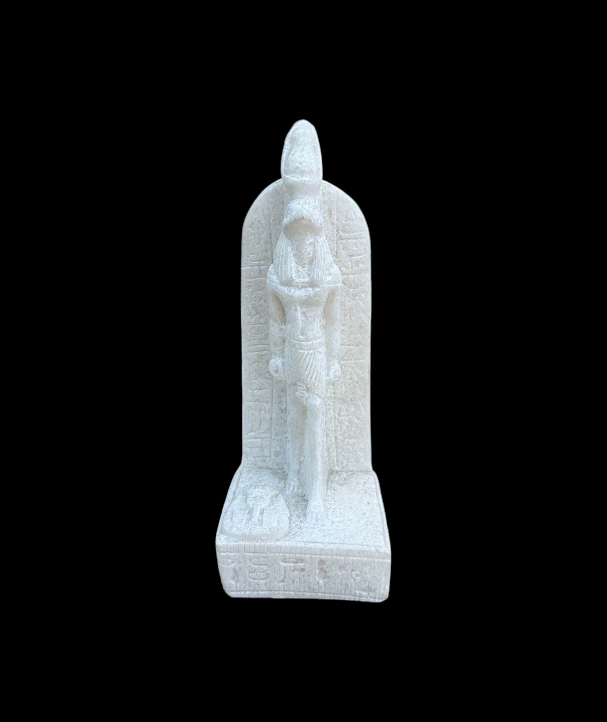 Horus with Hieroglyphic Stela Alabaster Statue