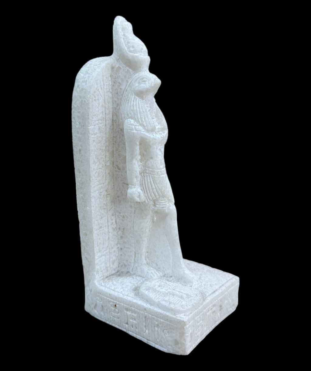 Horus with Hieroglyphic Stela Alabaster Statue