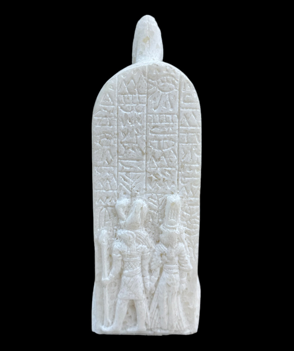Horus with Hieroglyphic Stela Alabaster Statue