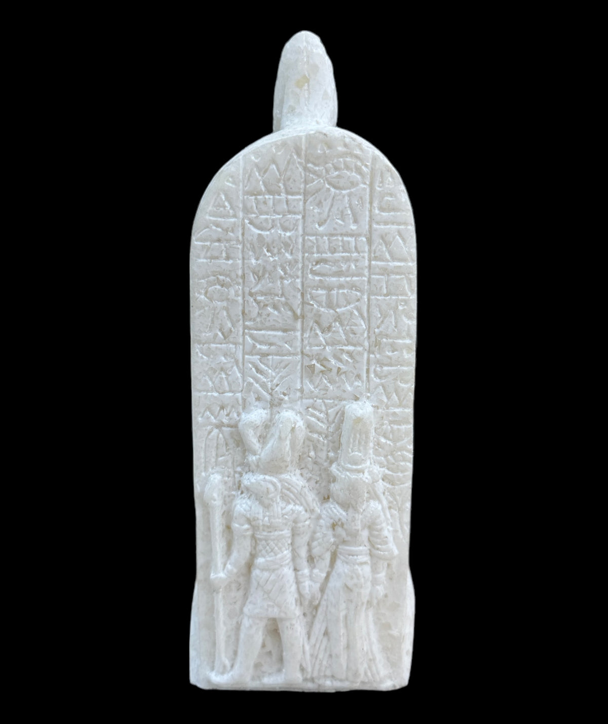 Horus with Hieroglyphic Stela Alabaster Statue