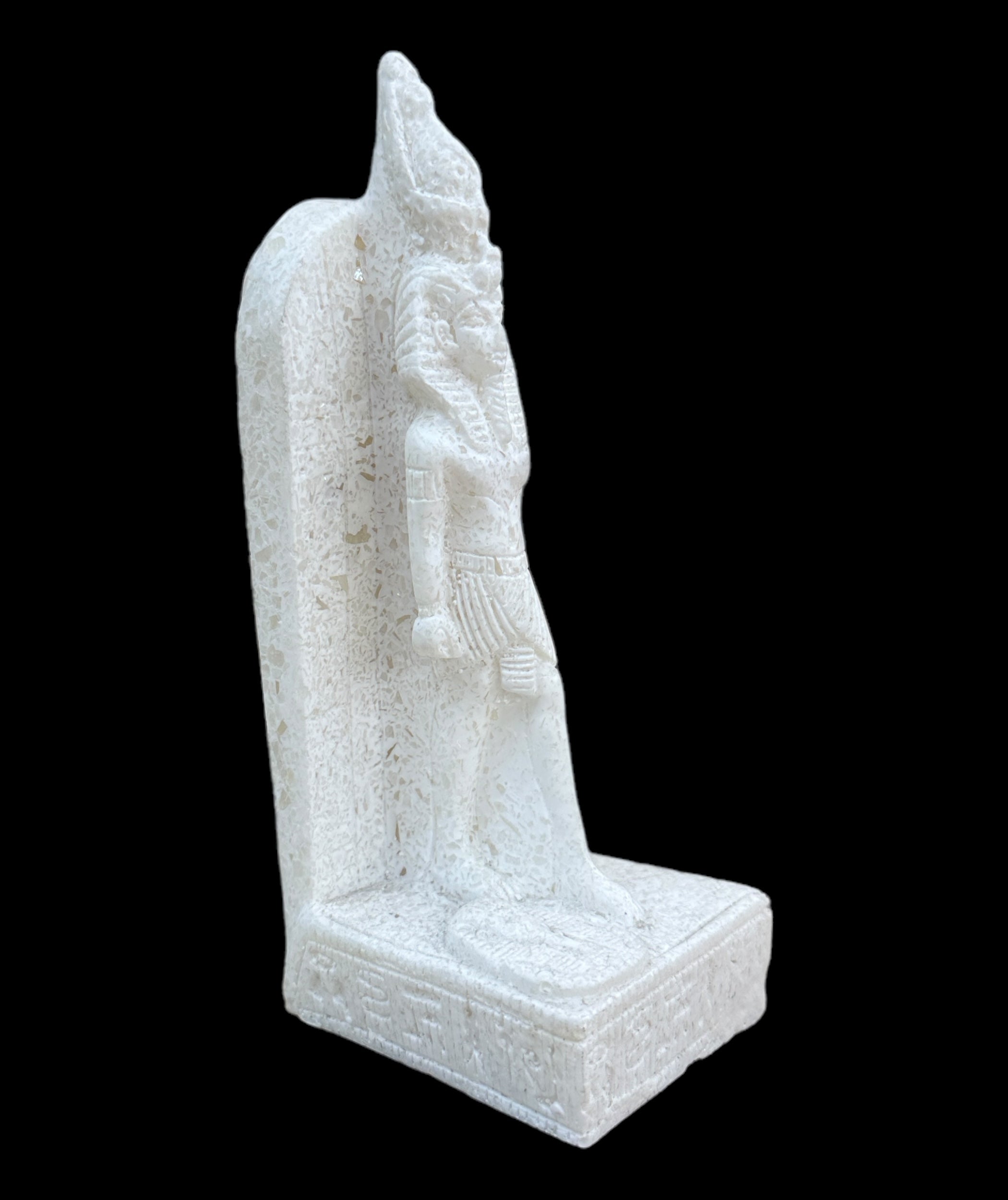 Ramses with Hieroglyphic Stela Alabaster Statue