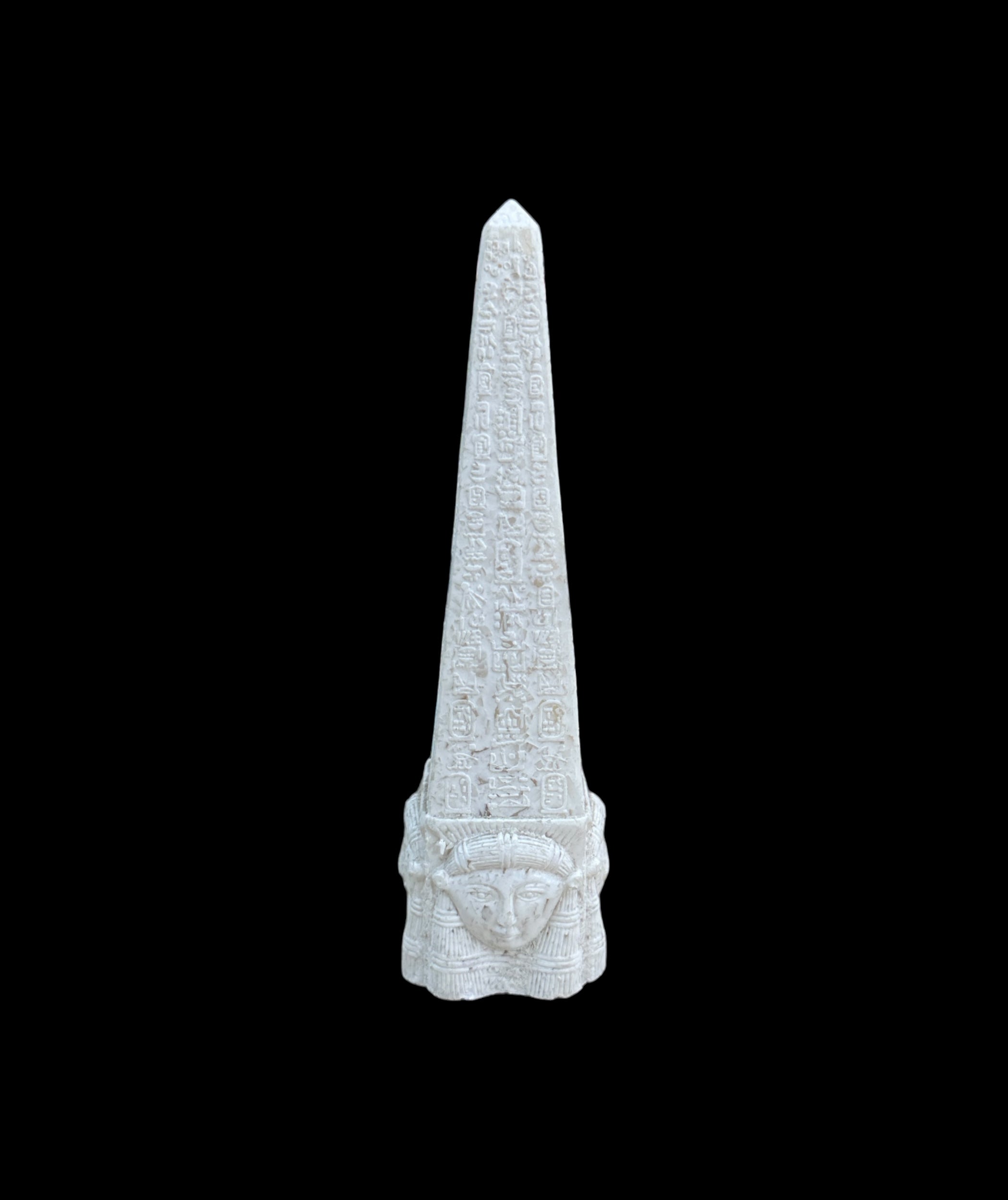 Alabaster Hathor Obelisk Statue - Made in Egypt