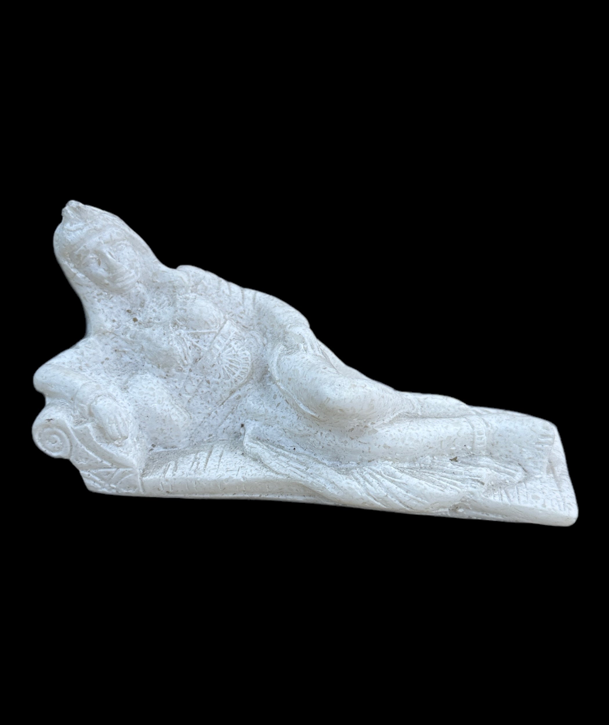 Alabaster Cleopatra Lounging Statue - Made in Egypt