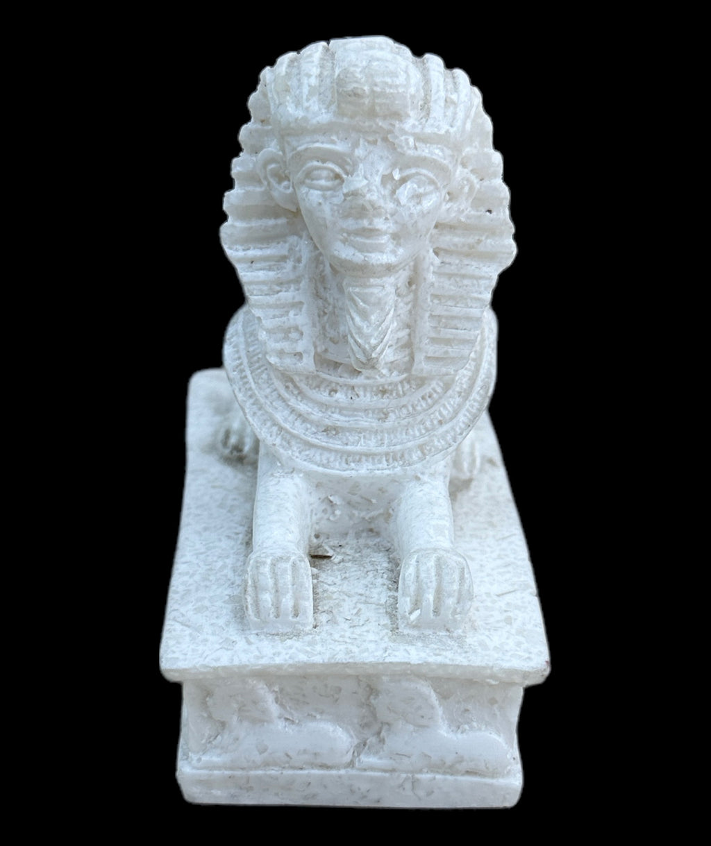 Alabaster Sphinx with Pyramid Statue - Made in Egypt