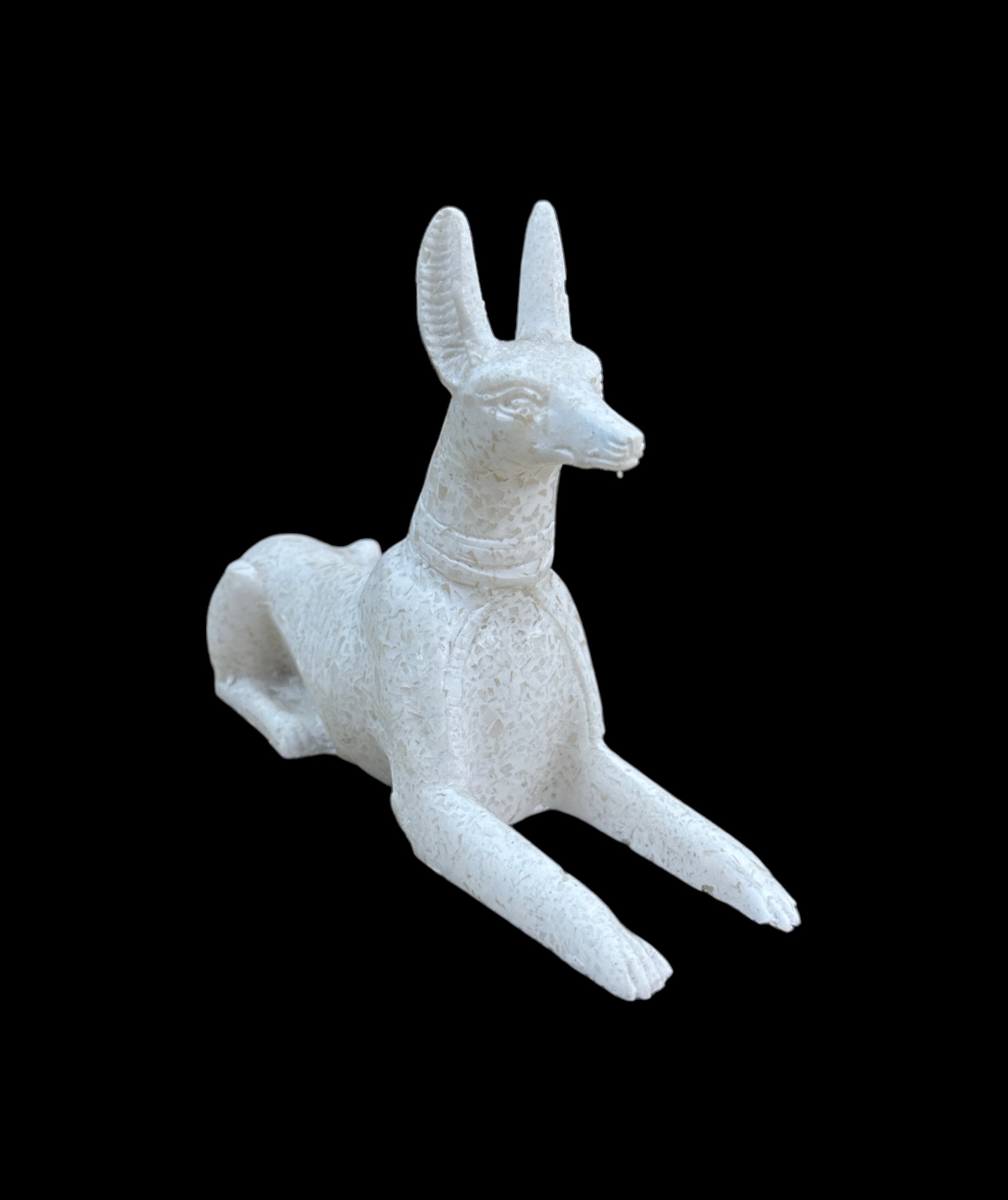 Alabaster Anubis Jackal Statue - Made in Egypt