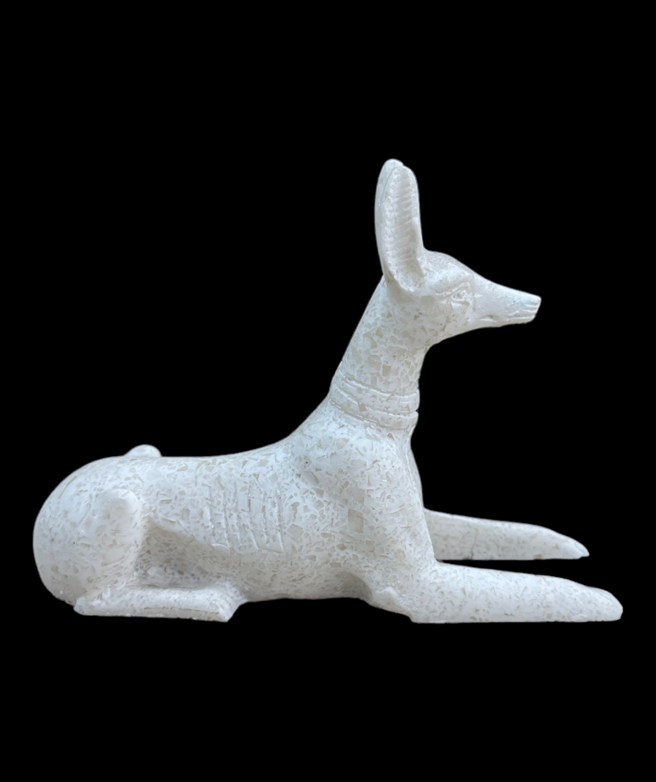 Alabaster Anubis Jackal Statue - Made in Egypt