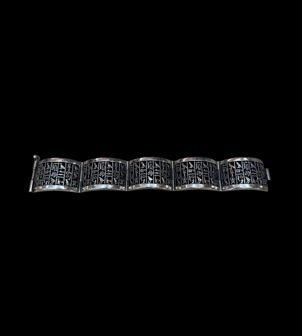 Temple Wall Hieroglyph Cuff Bracelet