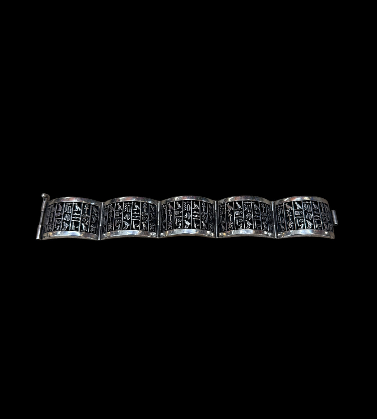 Temple Wall Hieroglyph Cuff Bracelet