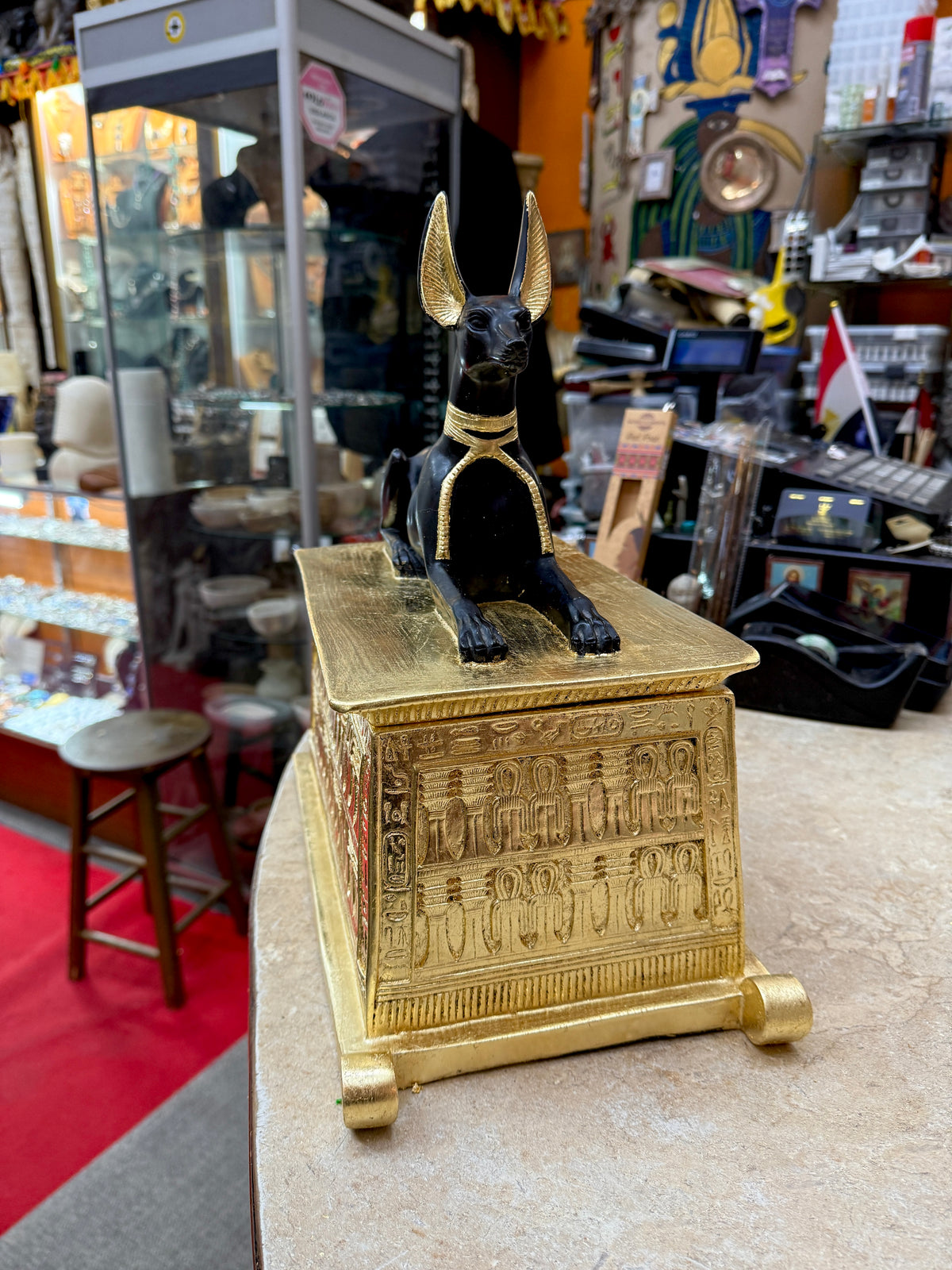 Anubis Shrine Box | Hand-Gilded in 24k Gold Leaf