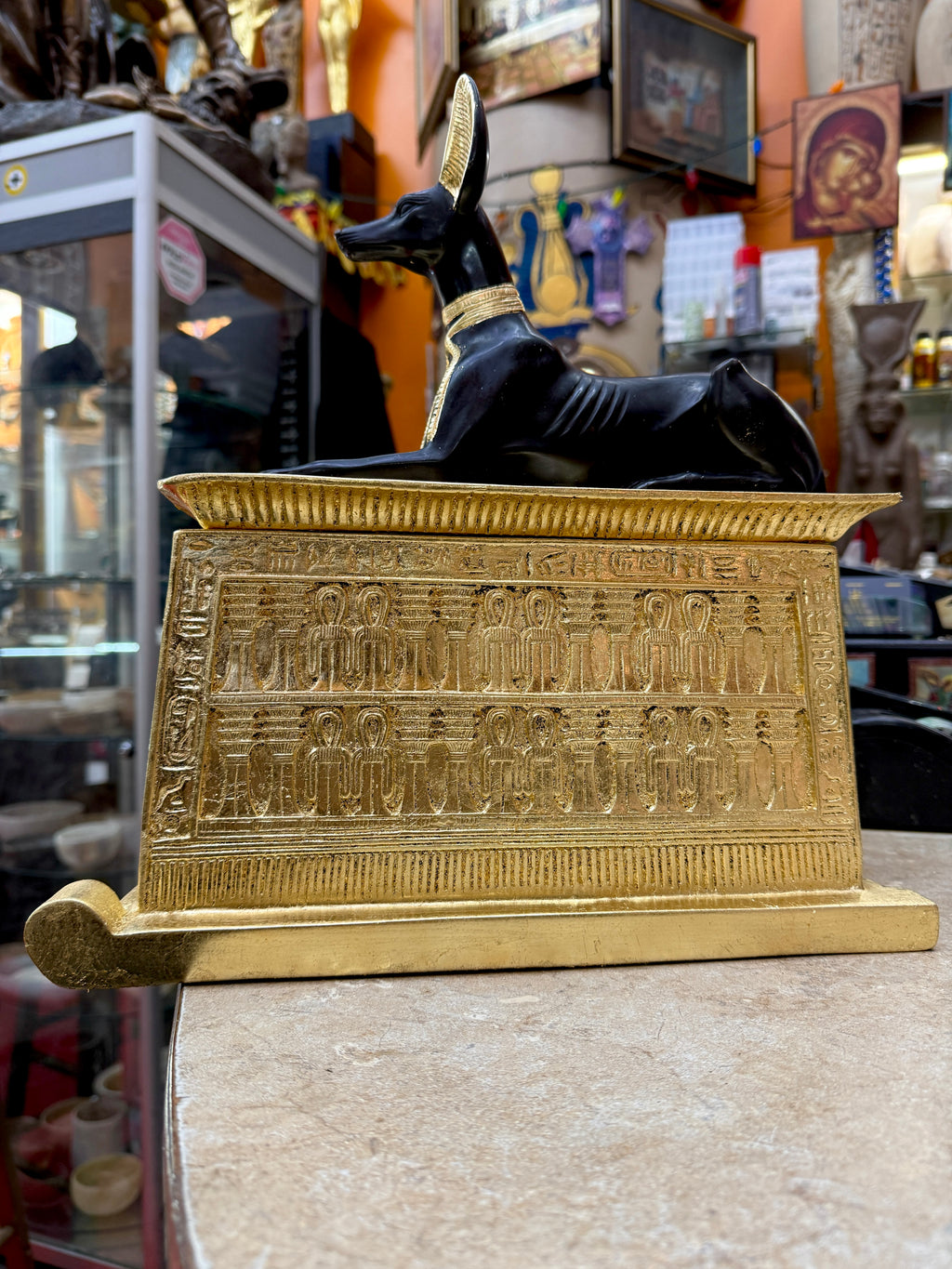 Anubis Shrine Box | Hand-Gilded in 24k Gold Leaf