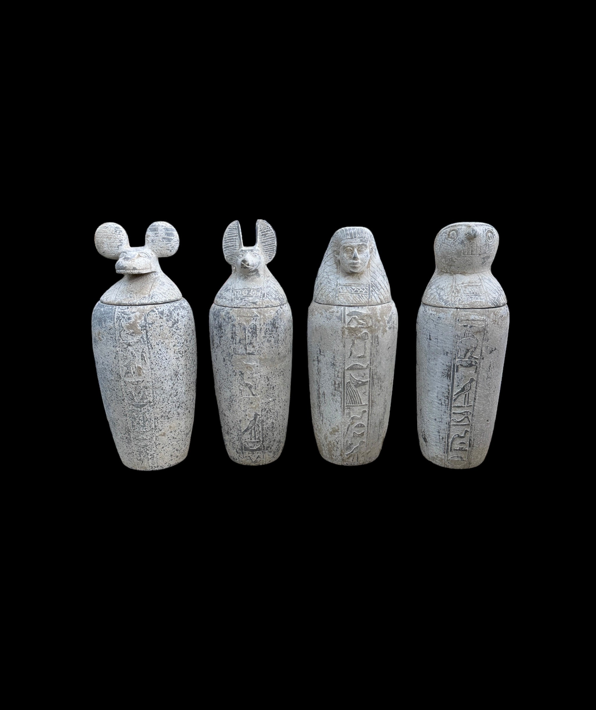 Canopic Jars - Set of 4 - Handcrafted in Egypt - HEAVY