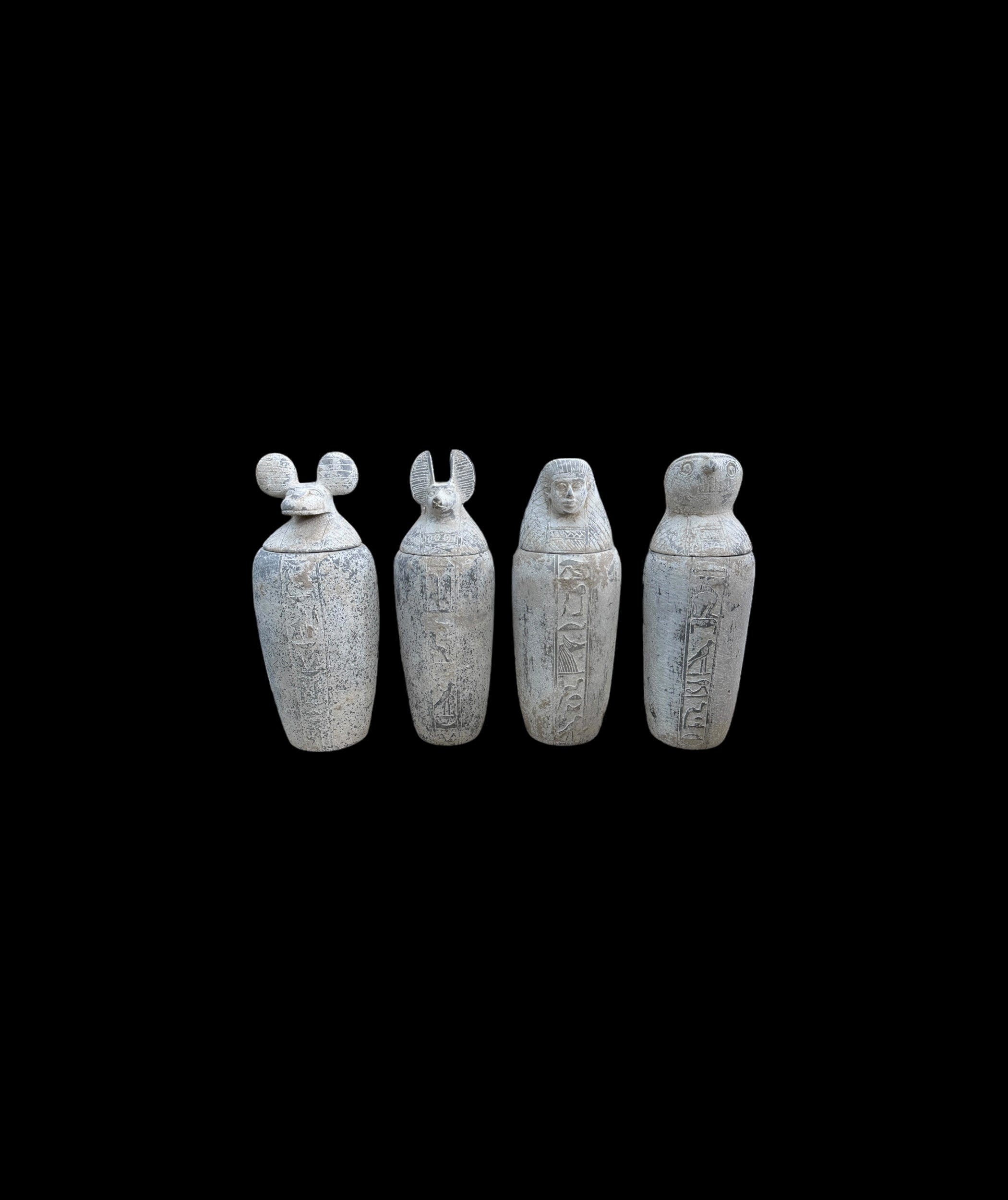 Canopic Jars - Set of 4 - Handcrafted in Egypt - HEAVY