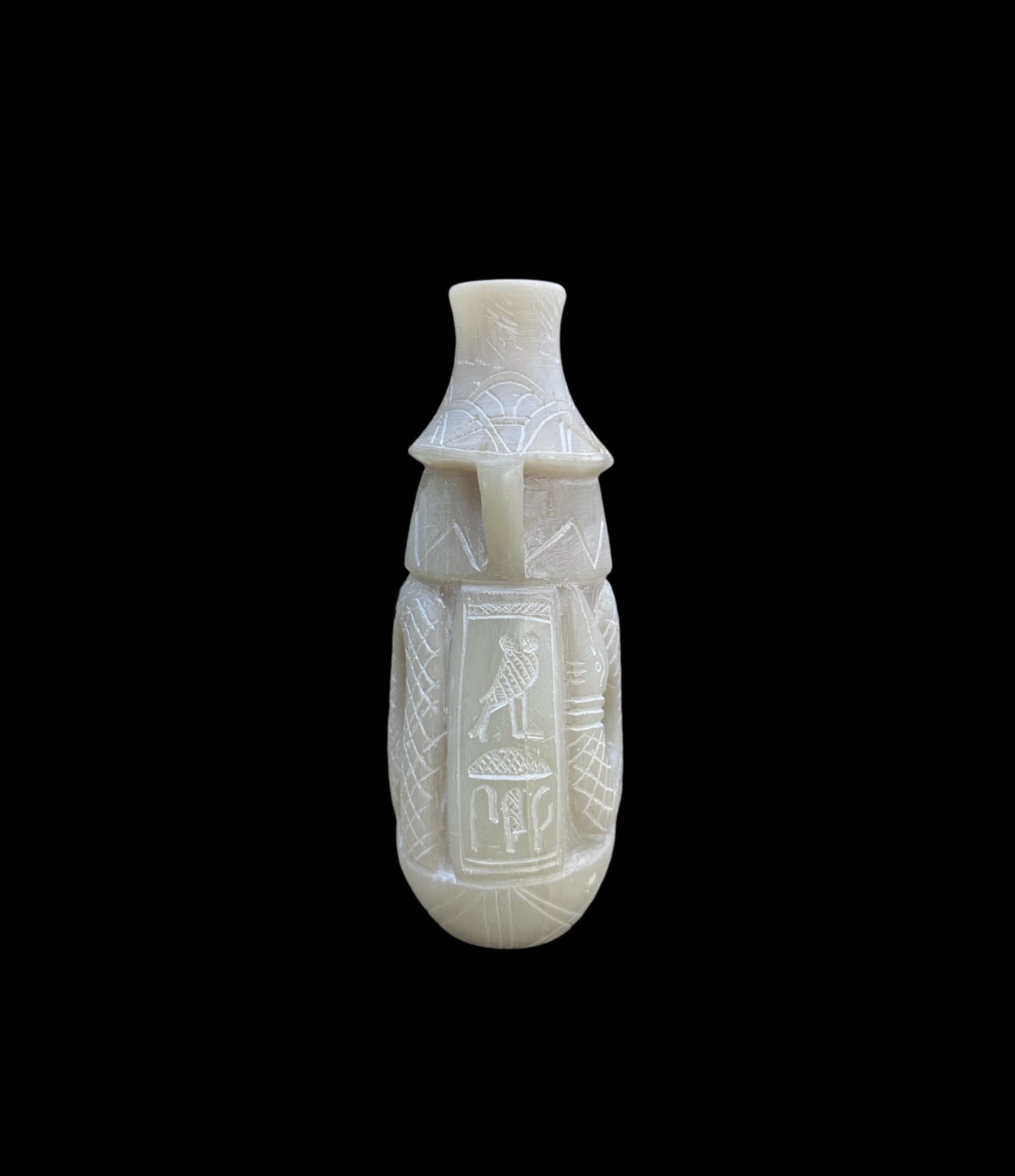 Egyptian Cobra Soapstone Vase - Handcrafted in Egypt