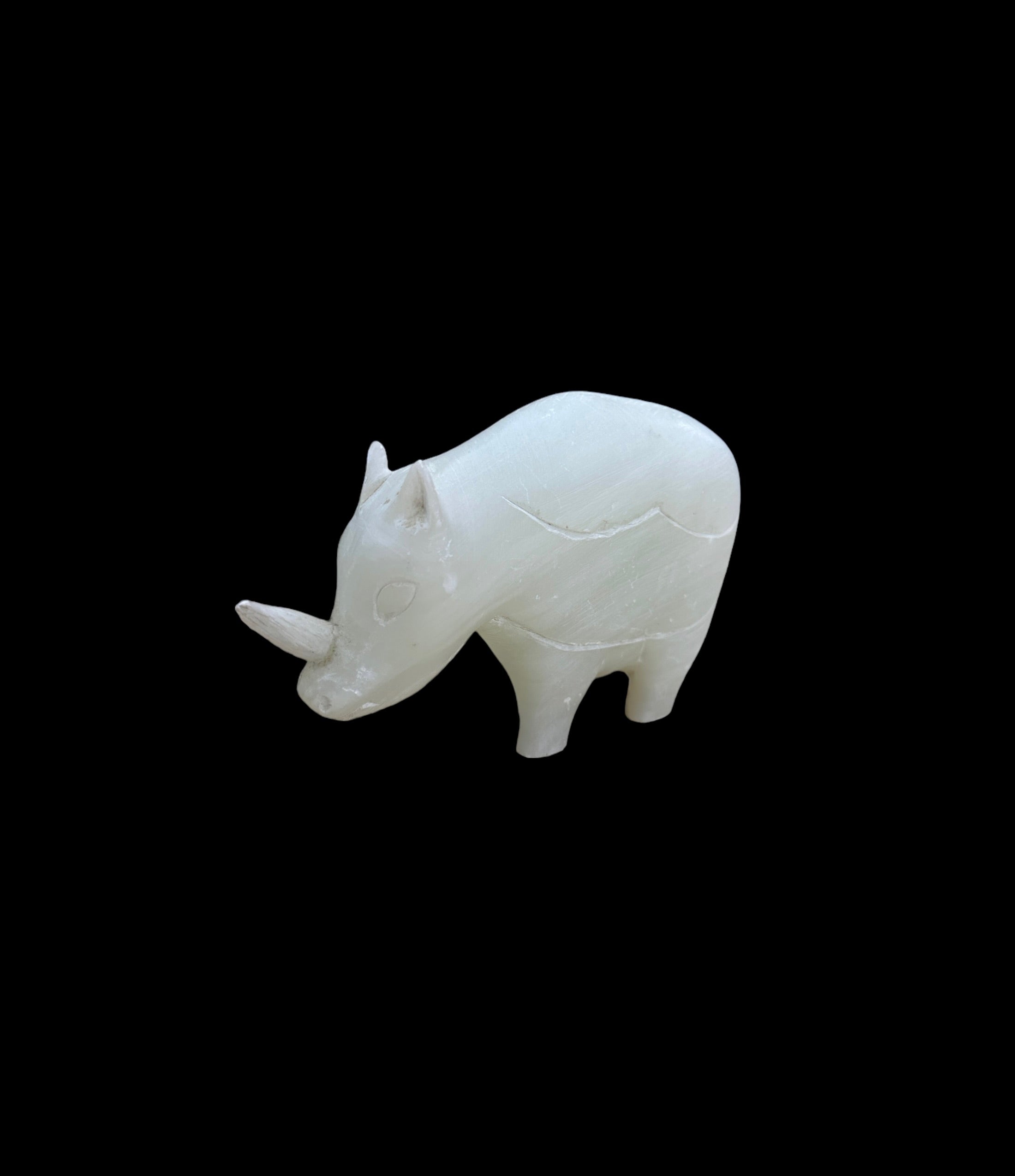 Egyptian Rhinoceros Statue - Handcarved Soapstone