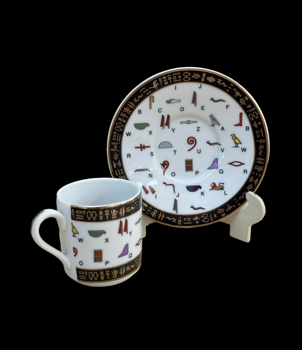Hieroglyph Tea Cup and Saucer Set