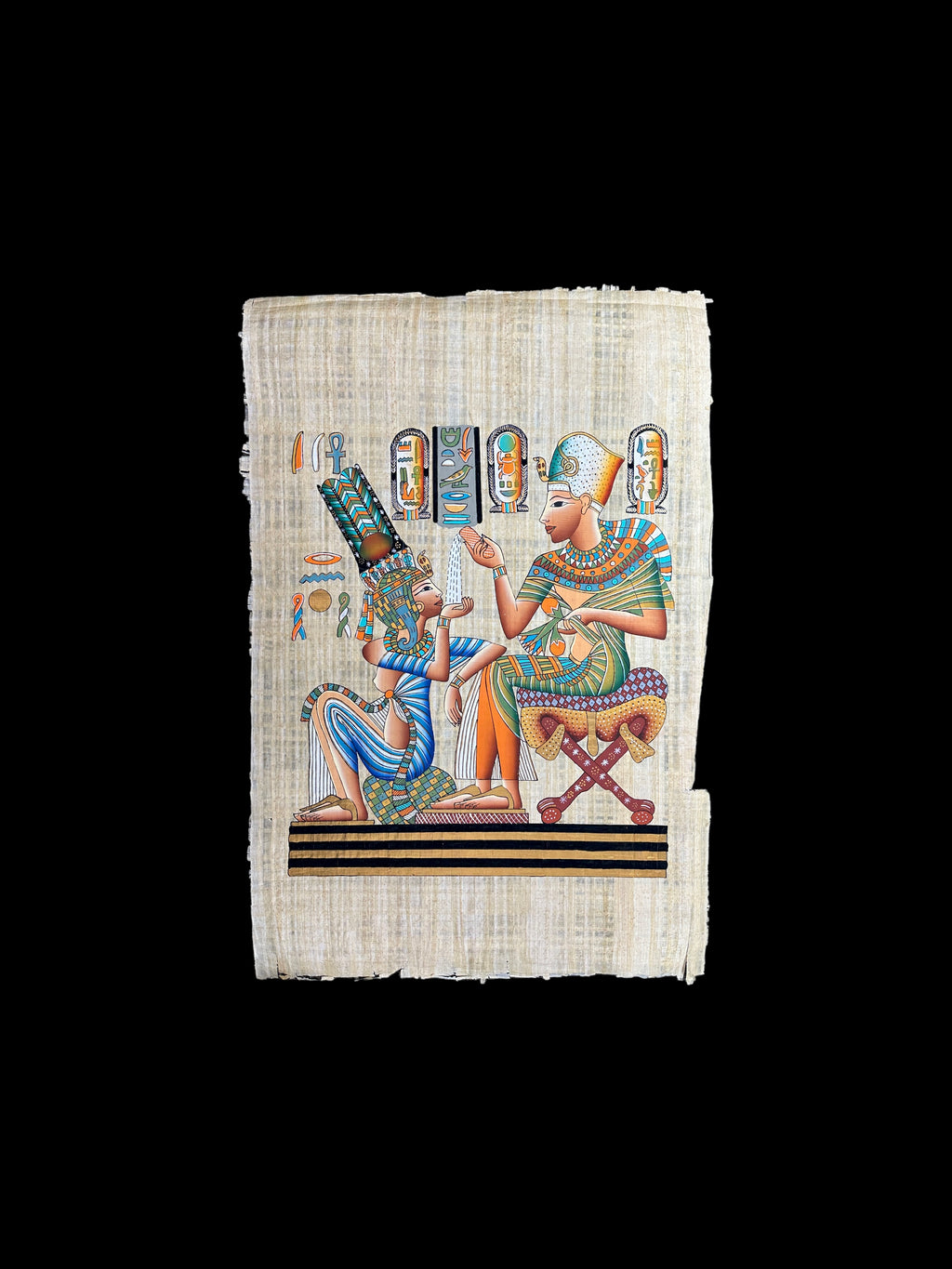 King Tutankamun and Queen Ankhesenamun Papyrus - 100x70cm