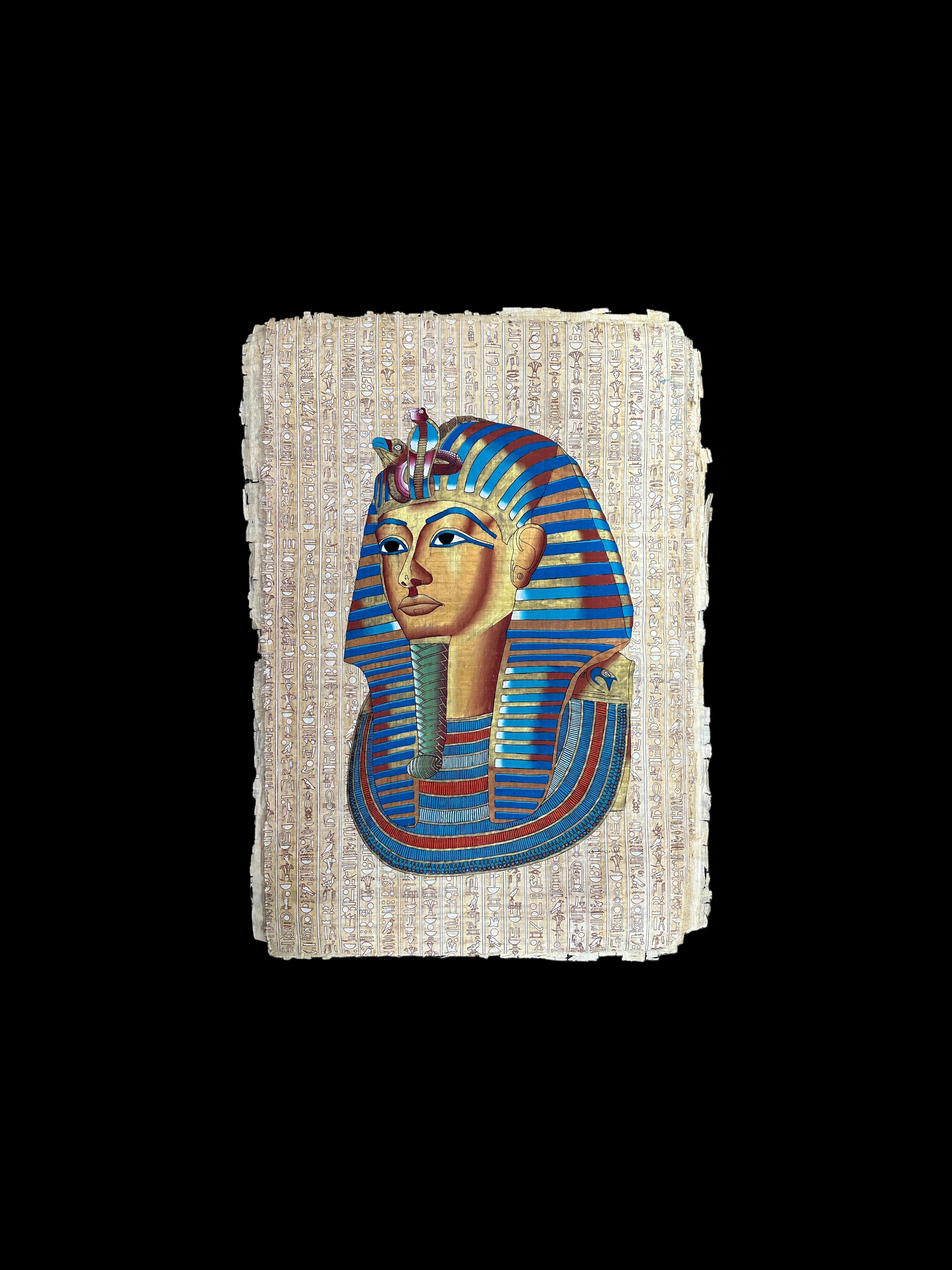 King Tutankhamen Mask Papyrus - 100x70cm