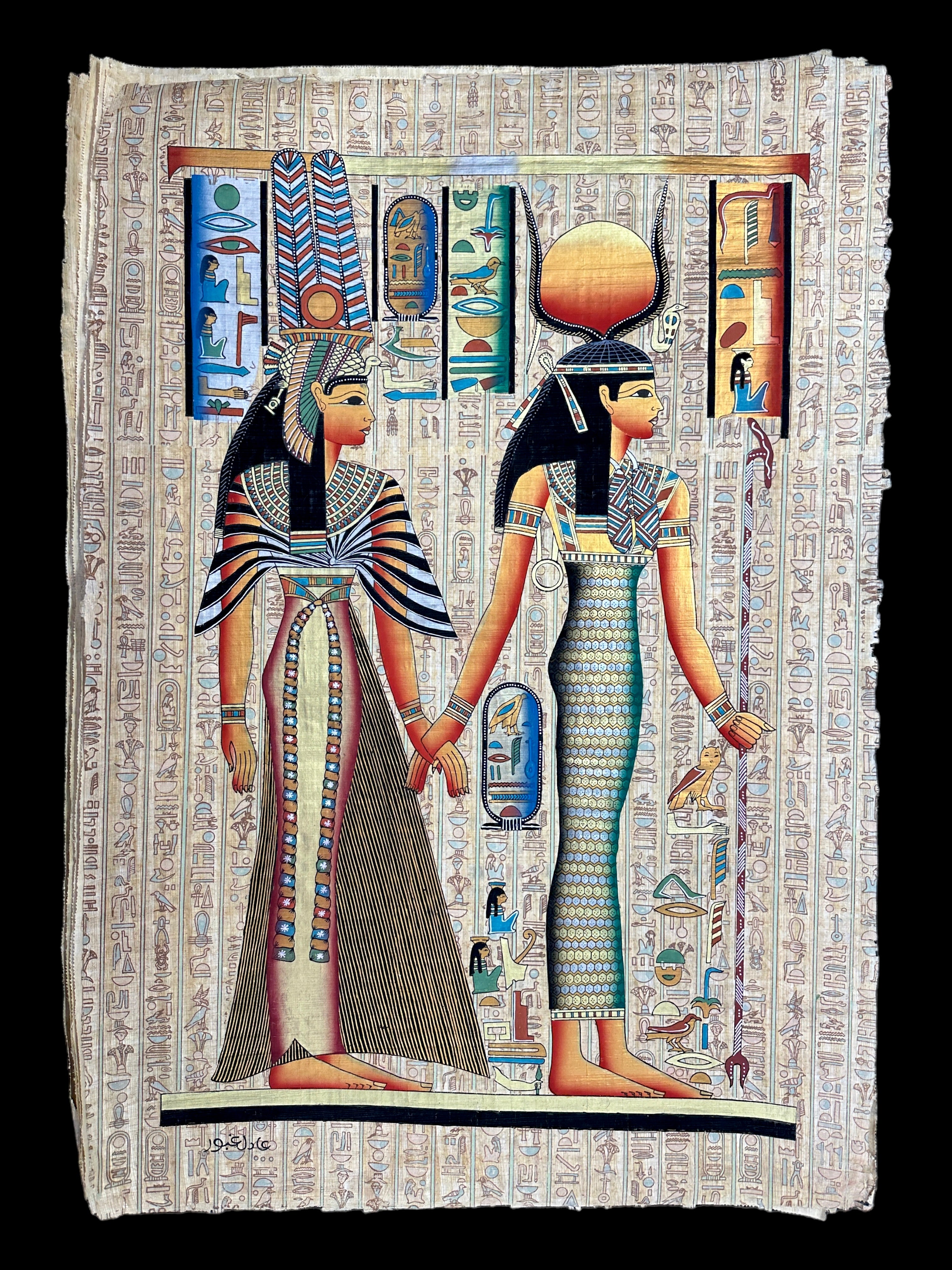 Isis leading Queen Nefertari into the Afterlife Papyrus - 100x70cm