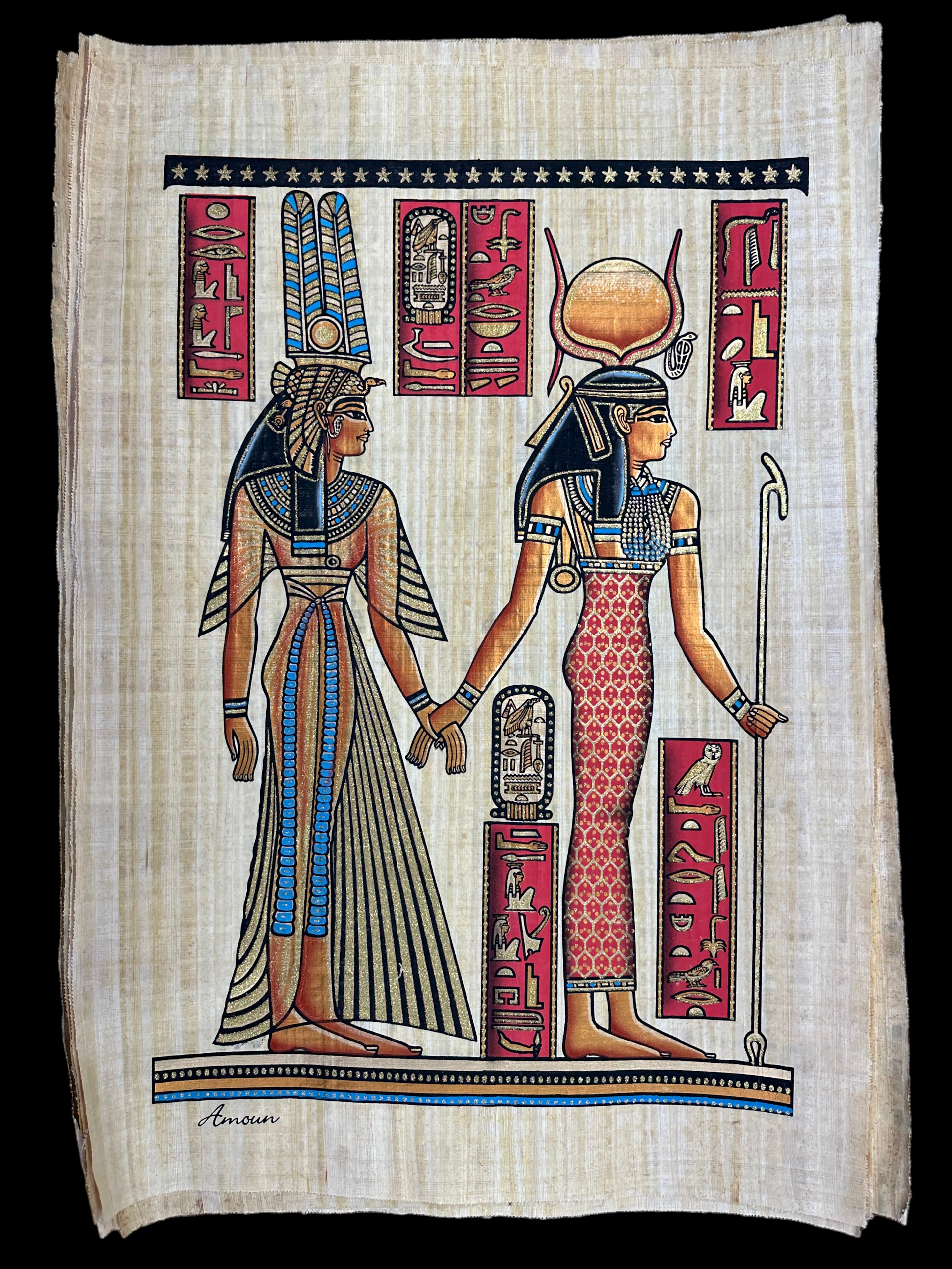 Isis leading Queen Nefertari into the Afterlife Papyrus - 100x70cm