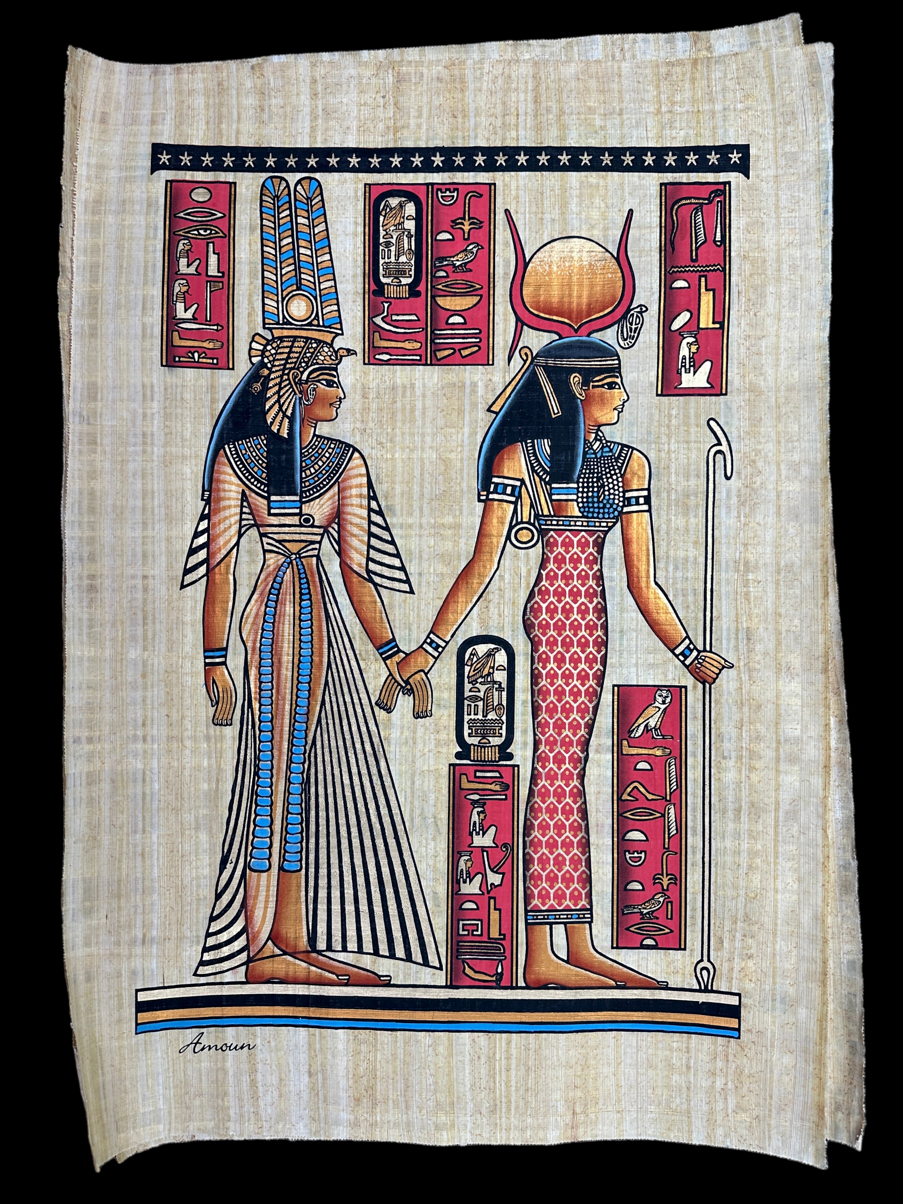 Isis leading Queen Nefertari into the Afterlife Papyrus - 100x70cm