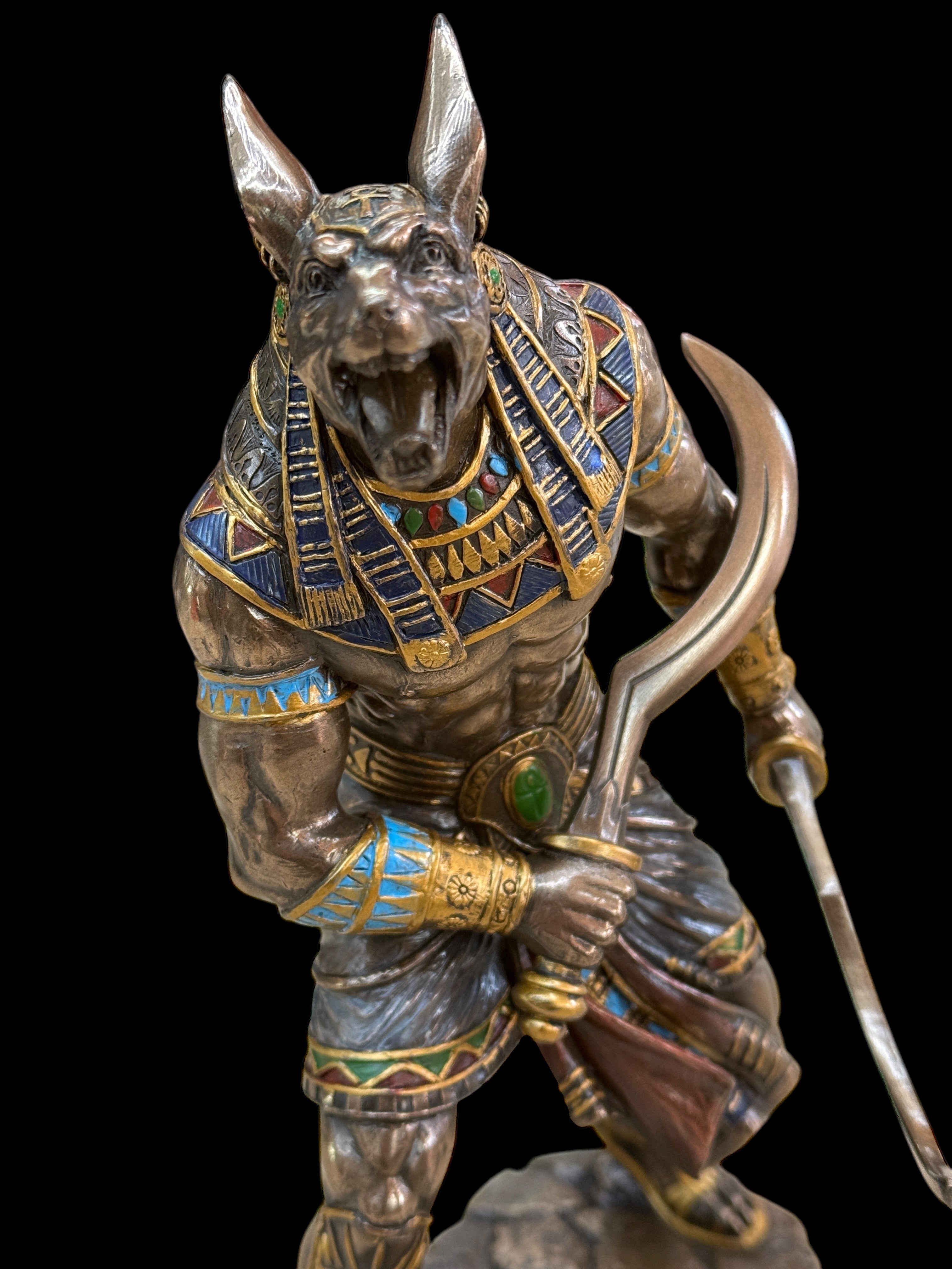 Anubis Dual Wielding Khopesh Statue