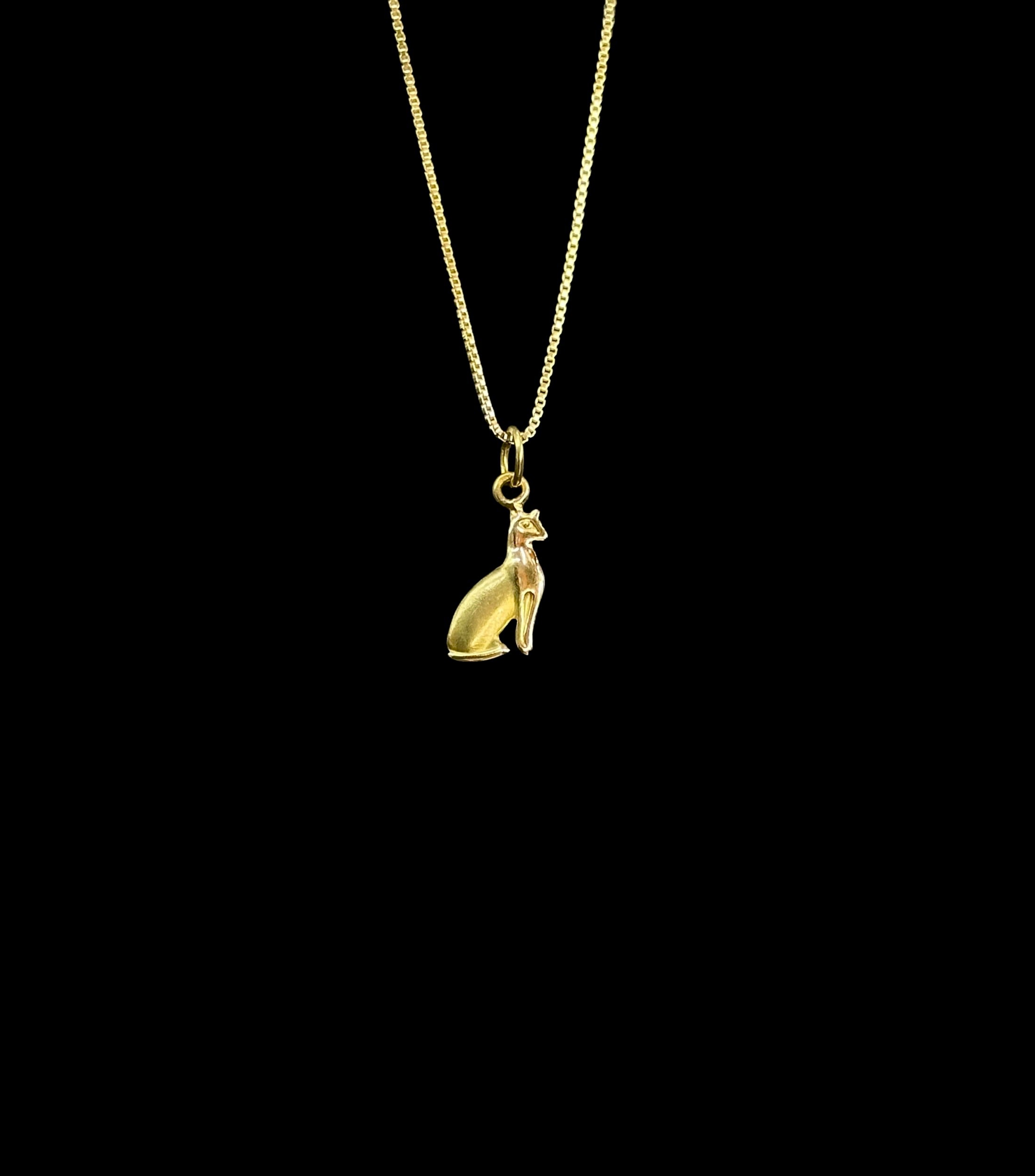 18k Gold Bastet Pendant