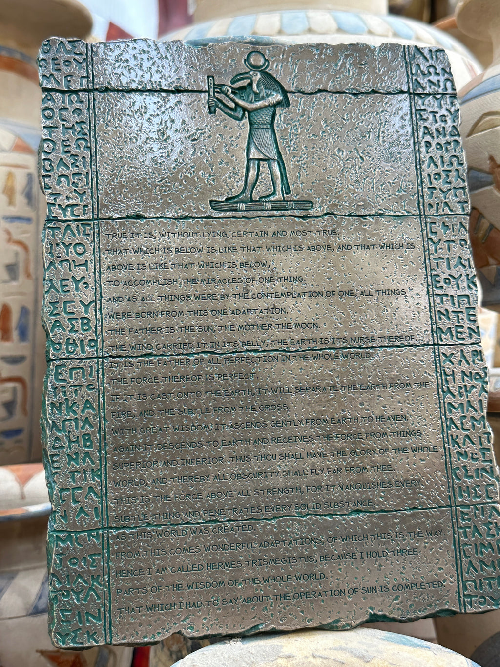 The Emerald Tablet of Thoth Plaque