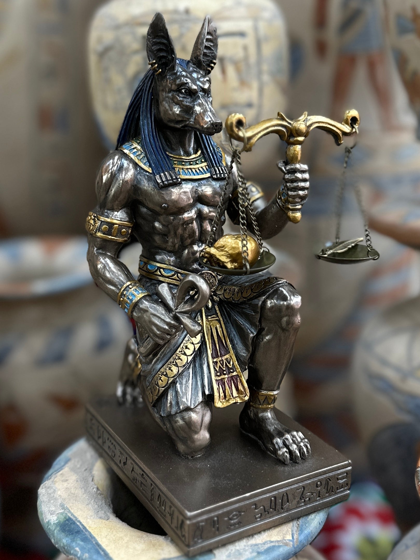 Anubis Holding Scale Statue