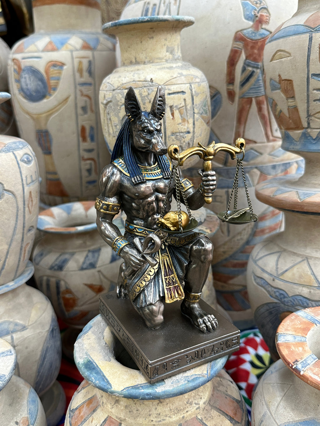 Anubis Holding Scale Statue