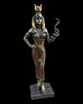 Hathor Holding Cobra Statue