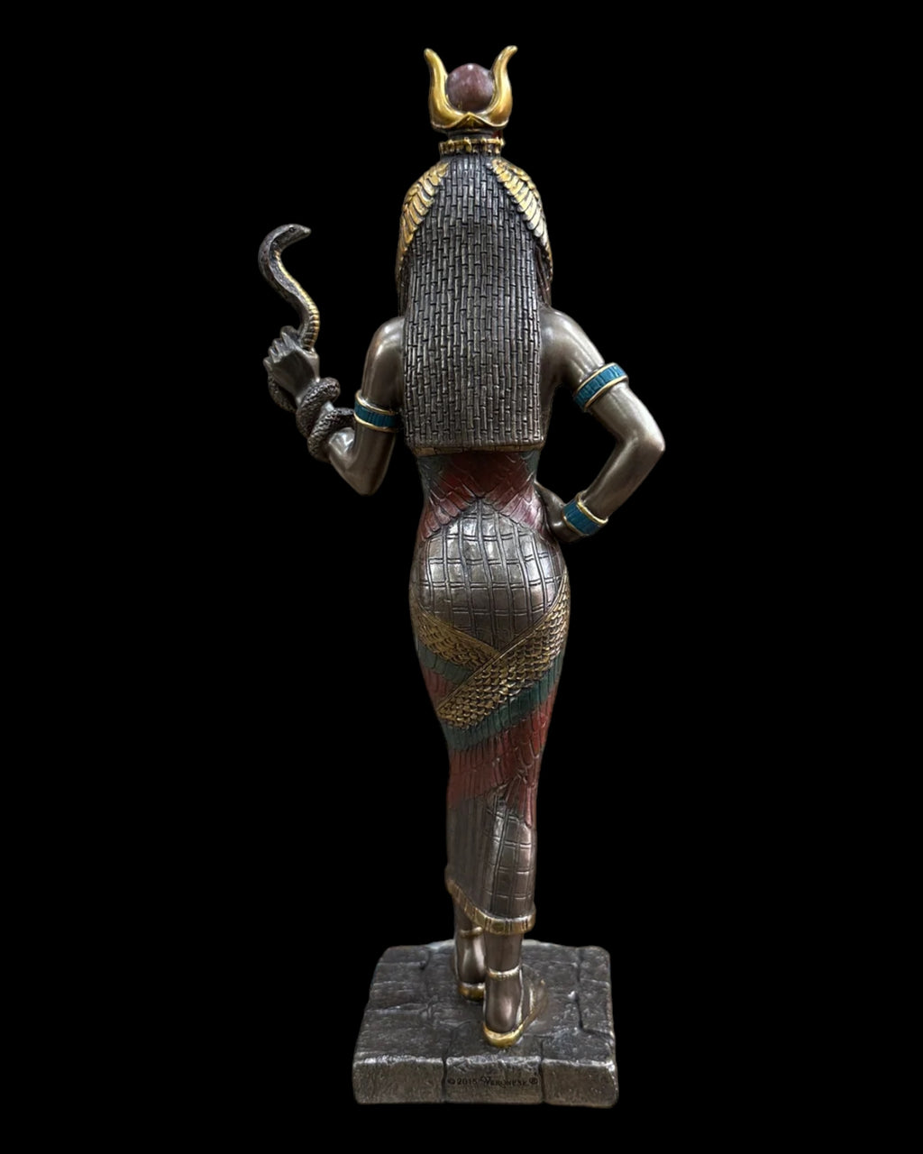 Hathor Holding Cobra Statue