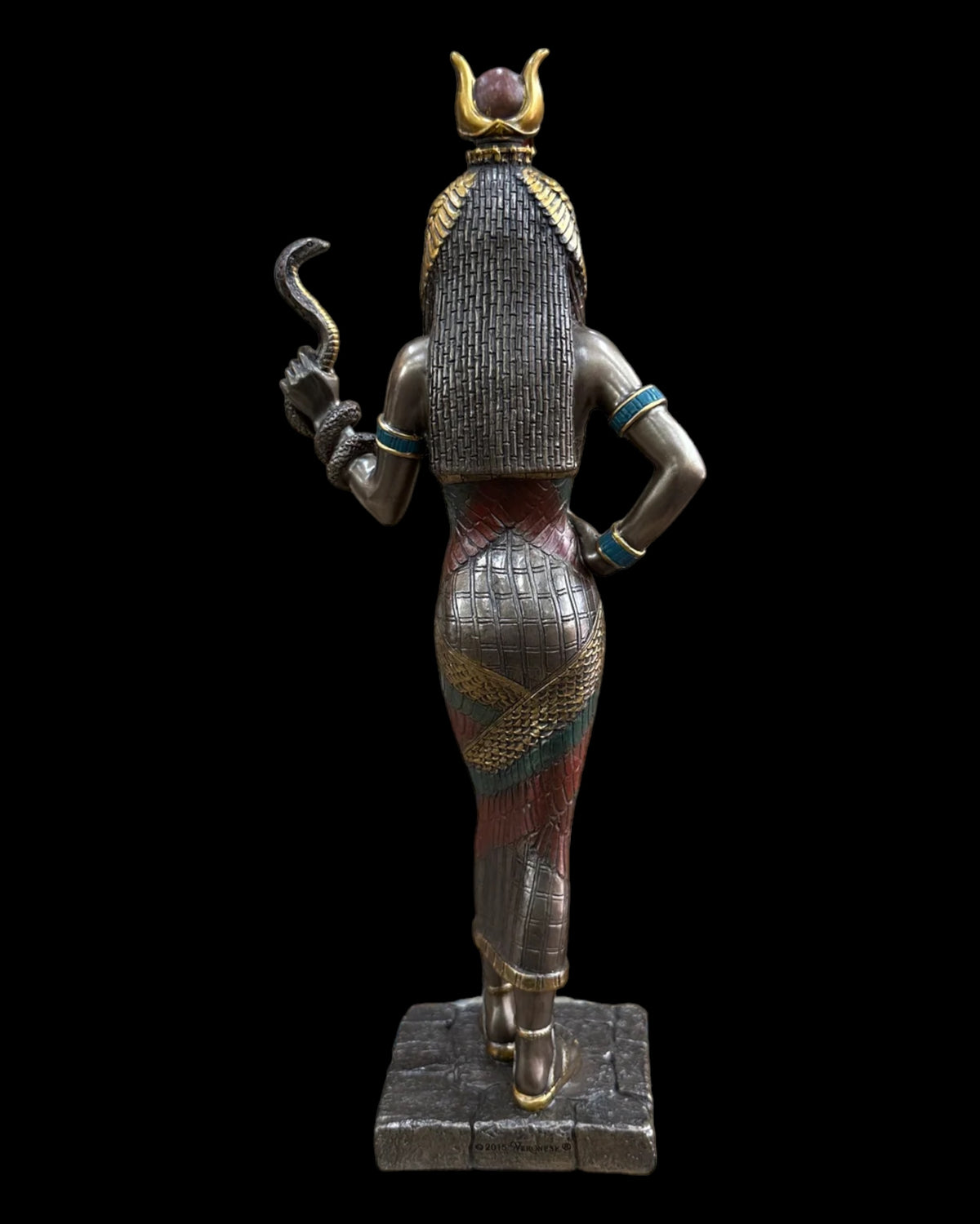 Hathor Holding Cobra Statue