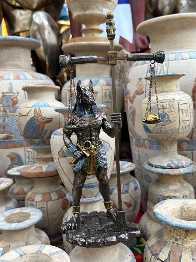 Anubis Holding Scale Statue