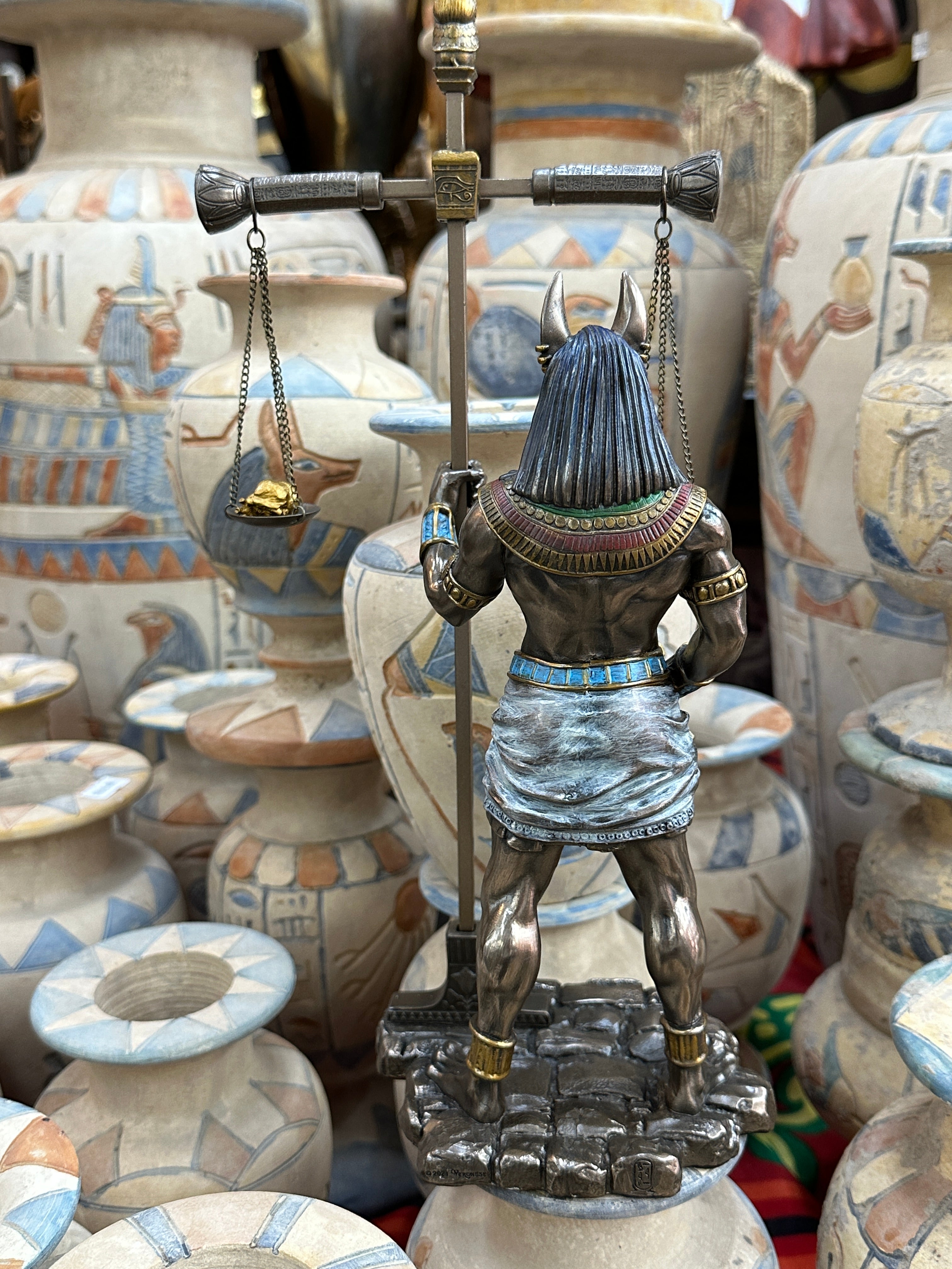 Anubis Holding Scale Statue