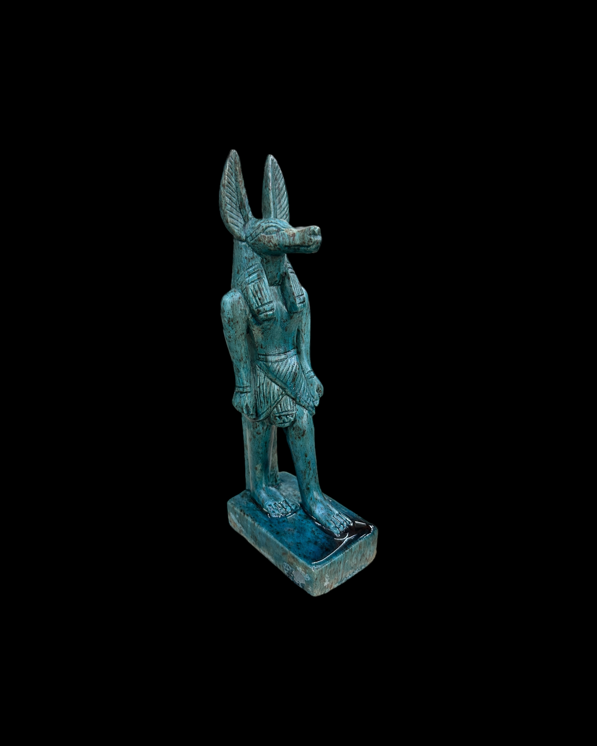 Anubis Statue - Blue Faience